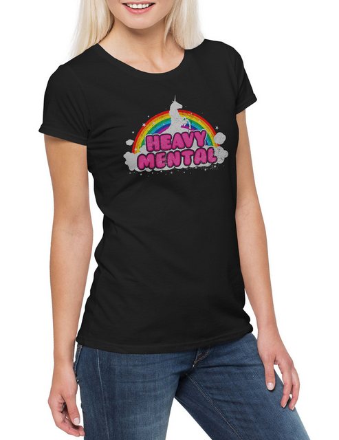 Urban Backwoods Print-Shirt Heavy Mental Damen T-Shirt Rainbow Regenbogen M günstig online kaufen