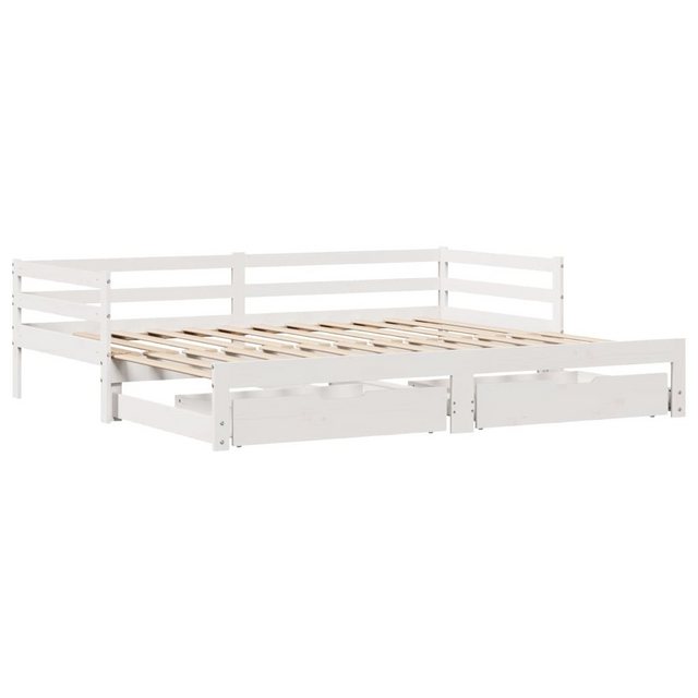 vidaXL Bett Tagesbett Ausziehbar mit Schubladen Weiß 90x200 cm Kiefernholz günstig online kaufen