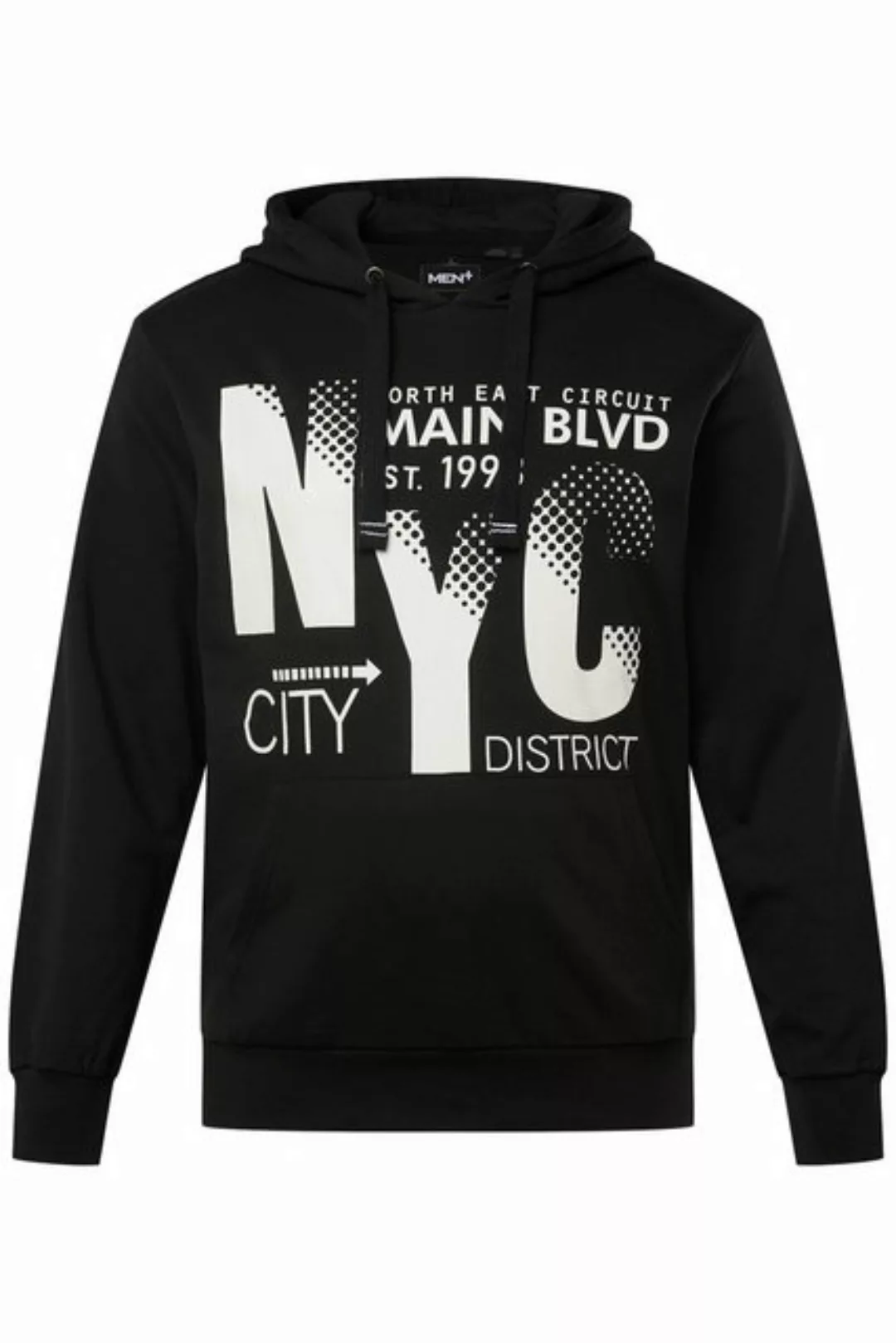 Men Plus Sweatshirt Men+ Hoodie Kapuzensweater NYC Print bis 80/82 günstig online kaufen