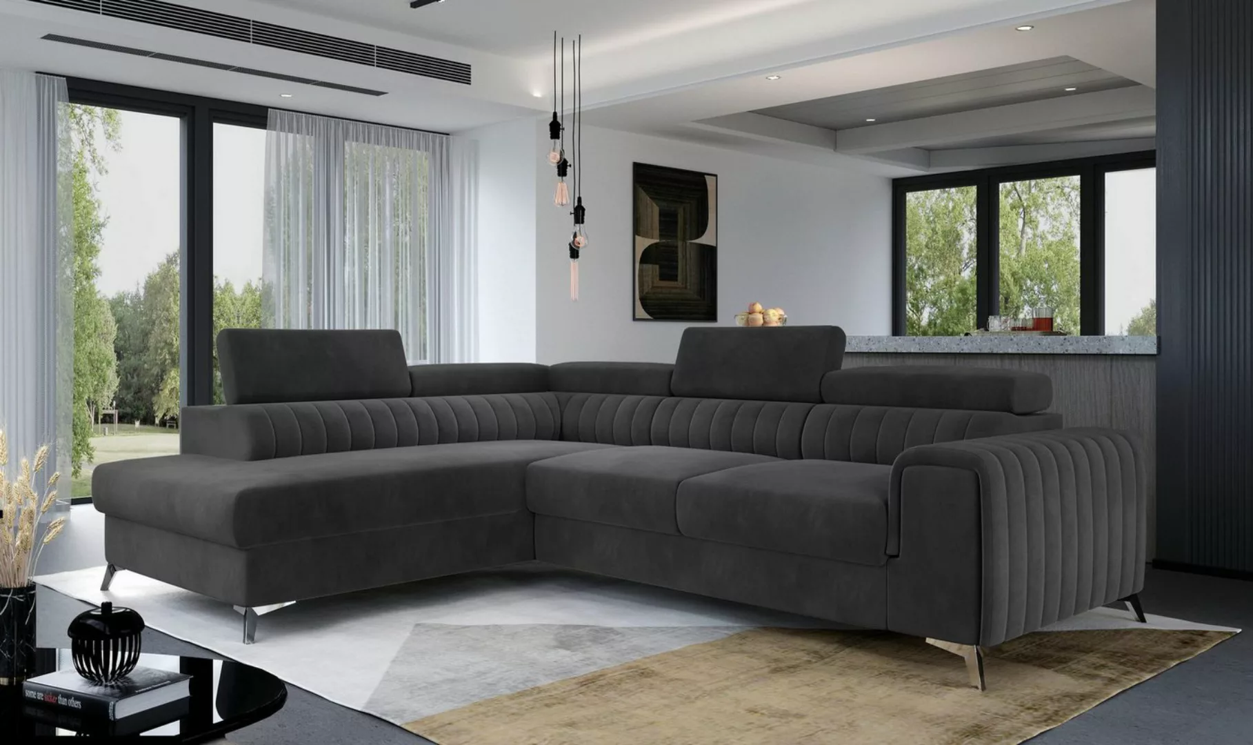 MOEBLO Ecksofa OLIVIER, mit Schlaffunktion und Bettkasten, Couch für Wohnzi günstig online kaufen