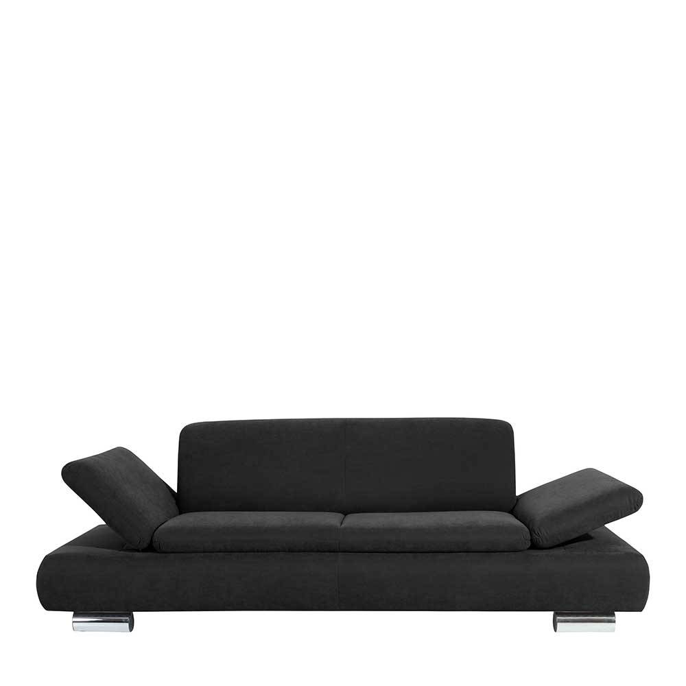 Sofa mit Fußgestell aus Metall Schwarz günstig online kaufen