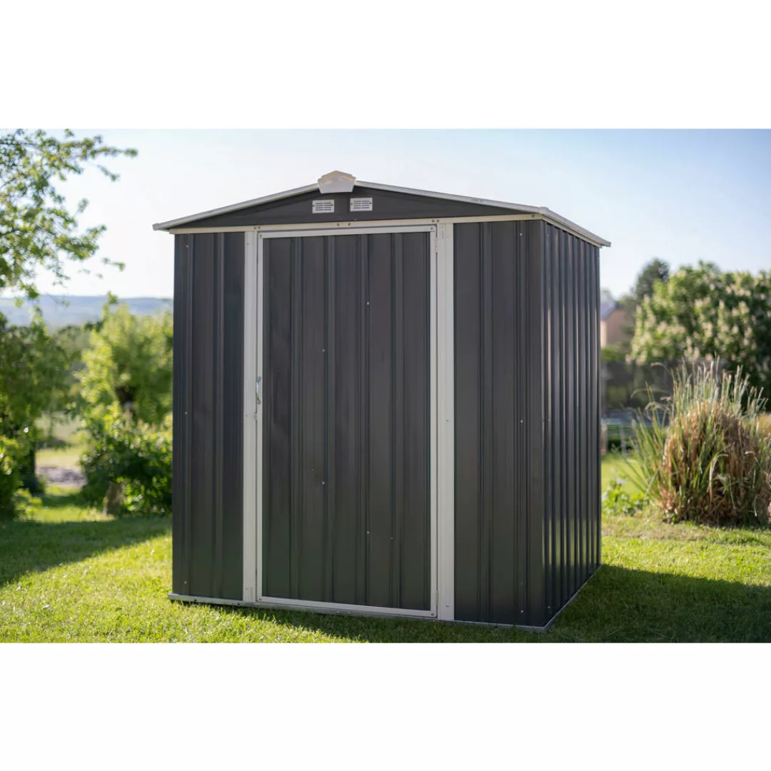 Spacemaker Gartenhaus EZEE grau Metall B/H/T: ca. 177x183x157 cm günstig online kaufen