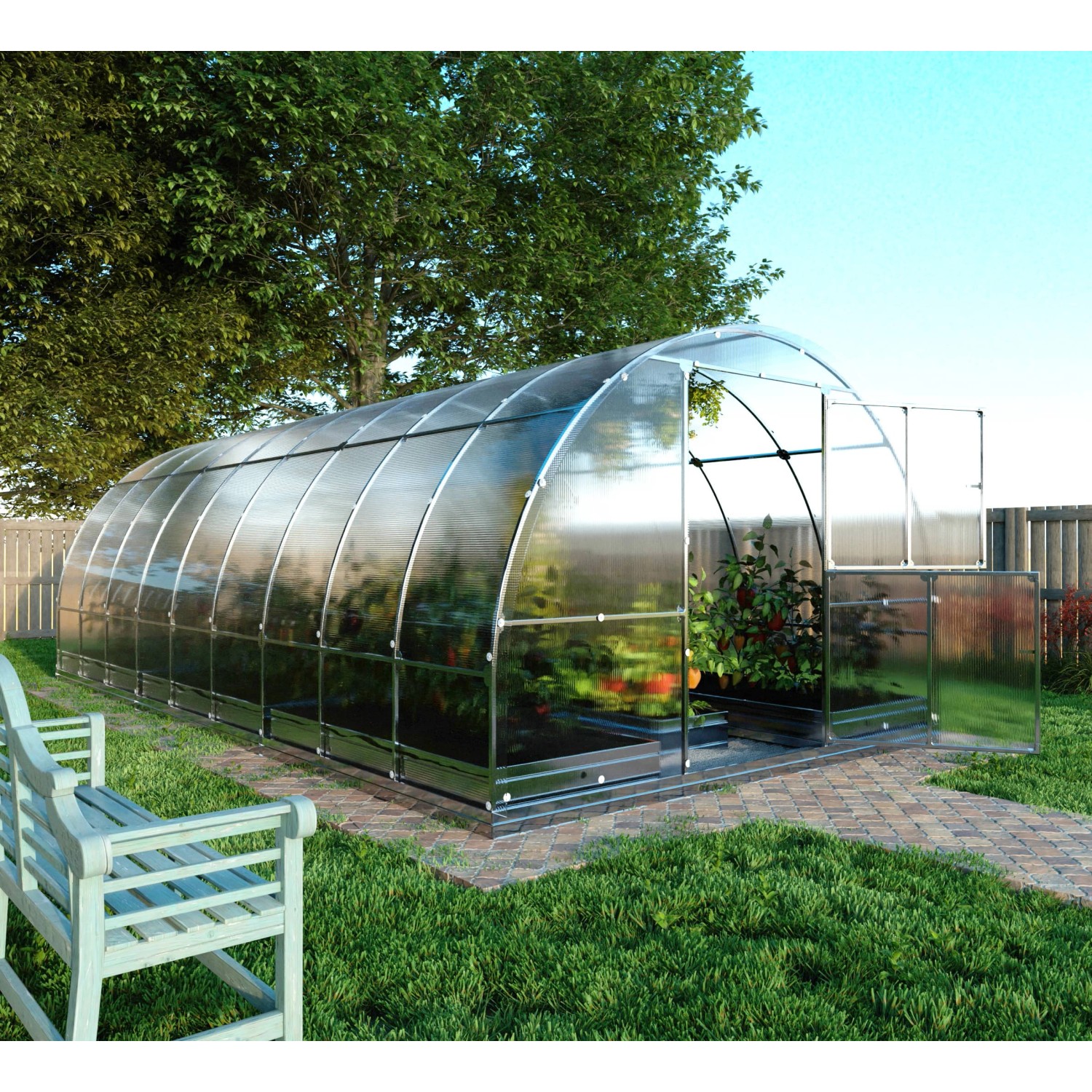 Klasika Greenhouses Tube KLASIKA Gewächshaus 18m², 3m x 6m mit 6 mm Polycar günstig online kaufen