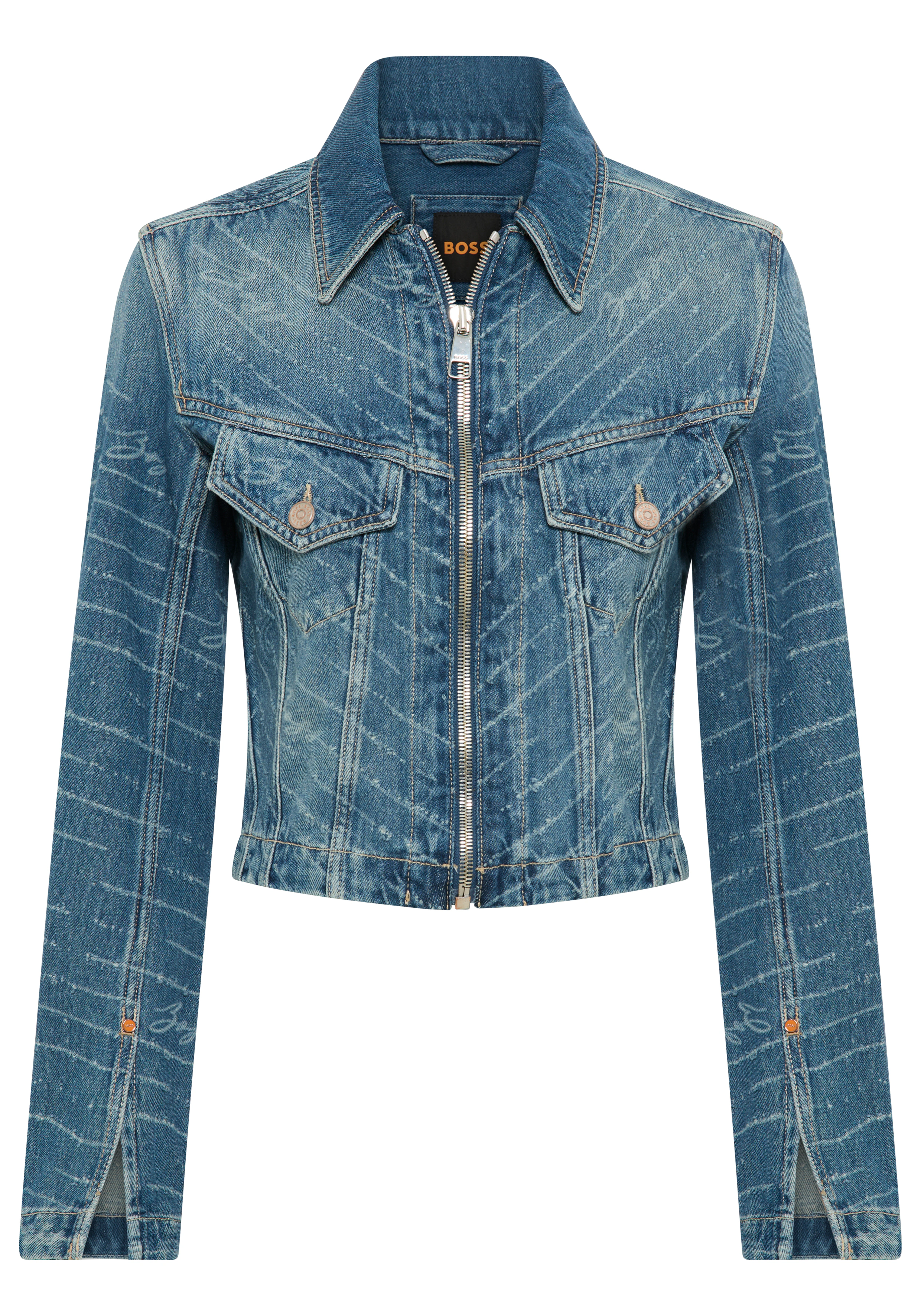 BOSS ORANGE Jeansjacke "DENIM ZIP TRACK JACKET Premium Damenmode", Slim Fit günstig online kaufen