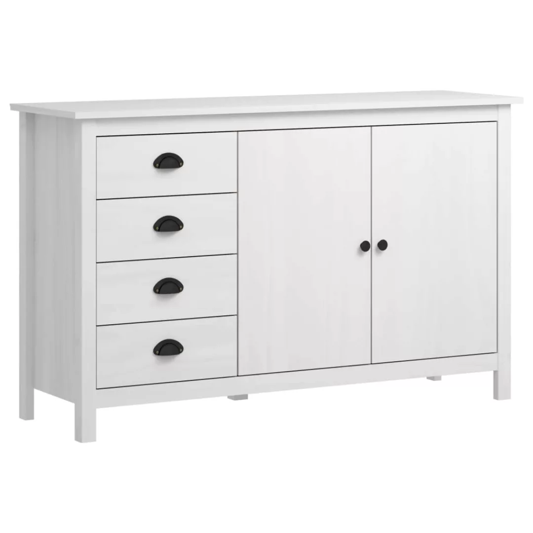 Sideboard Hill Range Weiß 130ã40ã80cm Kiefer Massivholz günstig online kaufen