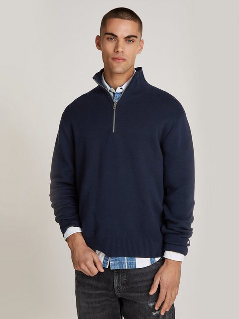 Tommy Jeans Strickpullover TJM REG HALF ZIP SWEATER mit bestickten Markenlo günstig online kaufen