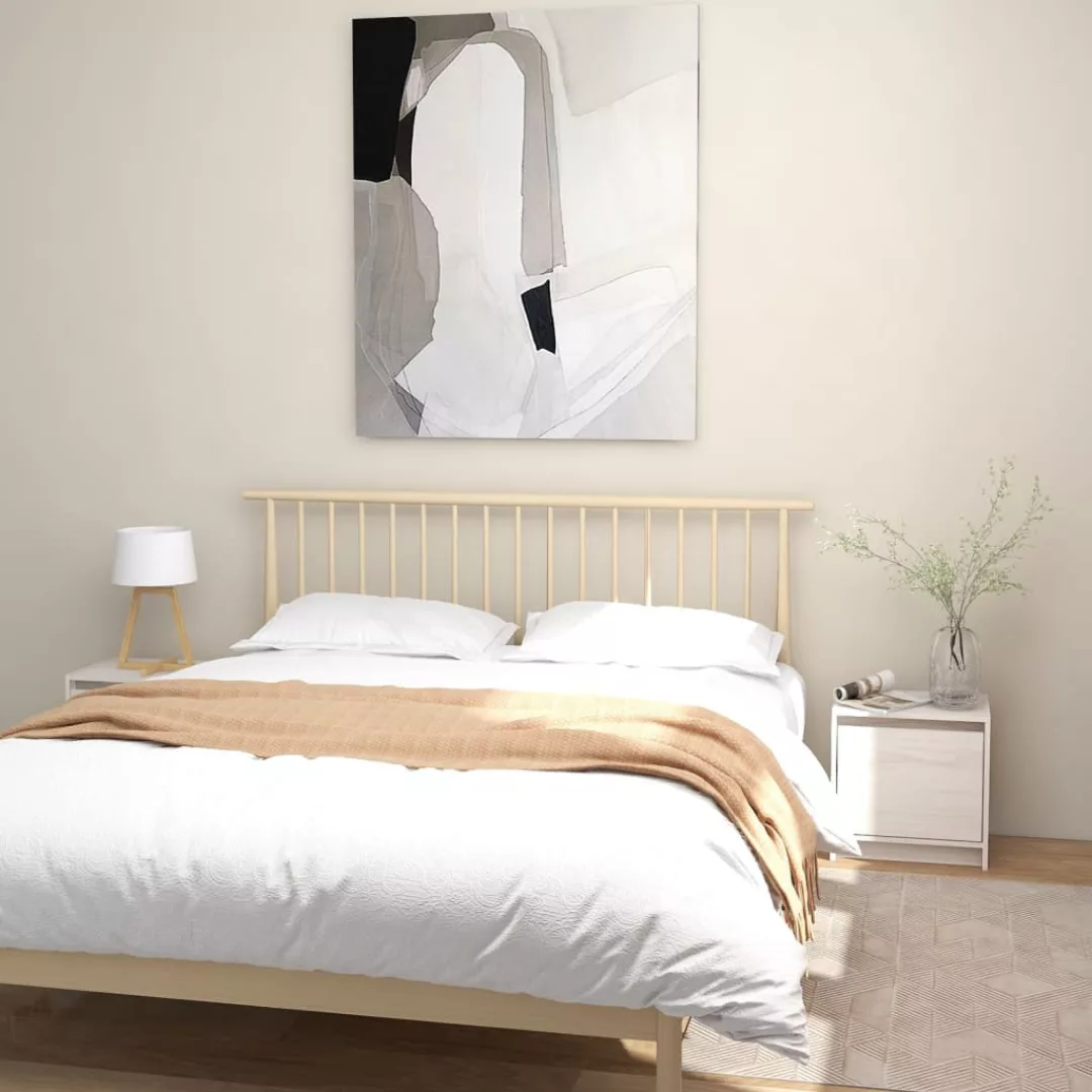 Nachttische 2 Stk. Weiß 40x30,5x40 Cm Massivholz Kiefer günstig online kaufen
