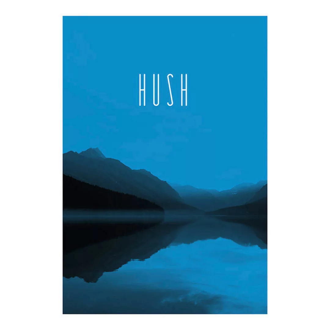 Komar Poster Word Lake Hush Blue Natur B/L: ca. 50x70 cm günstig online kaufen