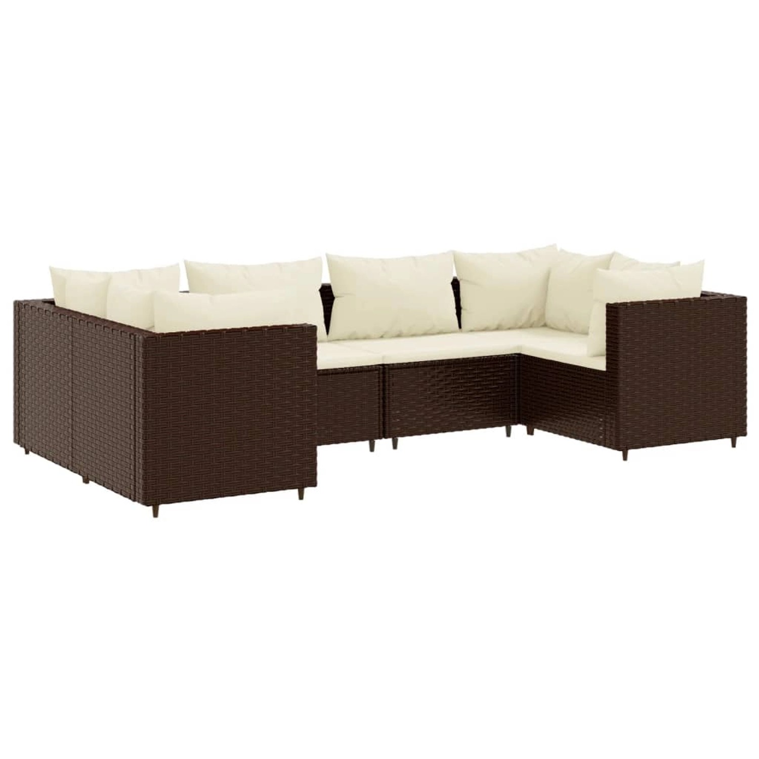 vidaXL 6-tlg Garten-Lounge-Set mit Kissen Braun Poly Rattan Modell 19 günstig online kaufen