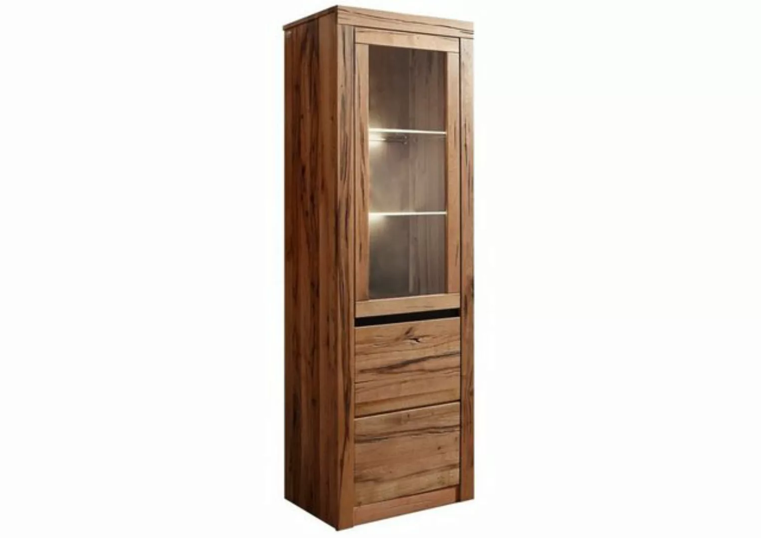 Massivmoebel24 Standvitrine (Vitrine Wild-/Zerreiche 62x42x191 natur geölt günstig online kaufen