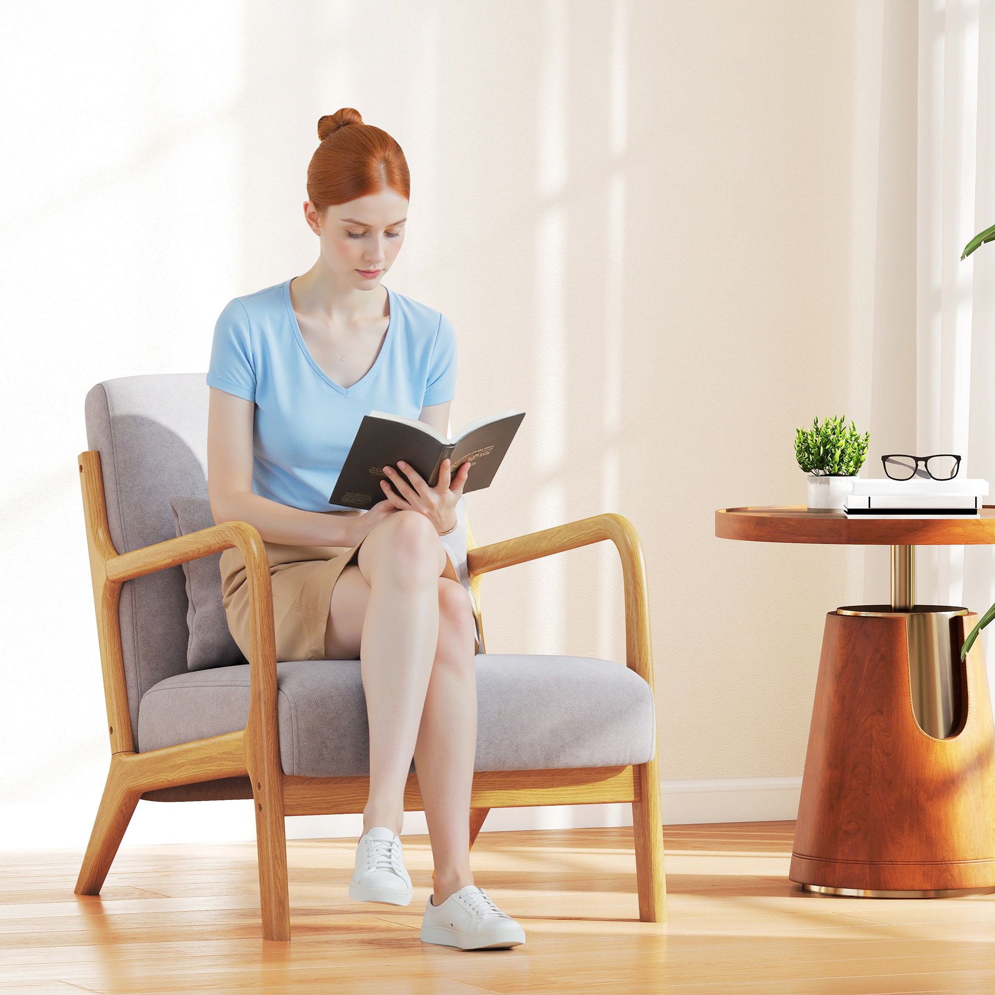 HOMCOM Sessel Loungesessel mit Armlehne, Lendenkissen, Gepolstert Relaxsess günstig online kaufen