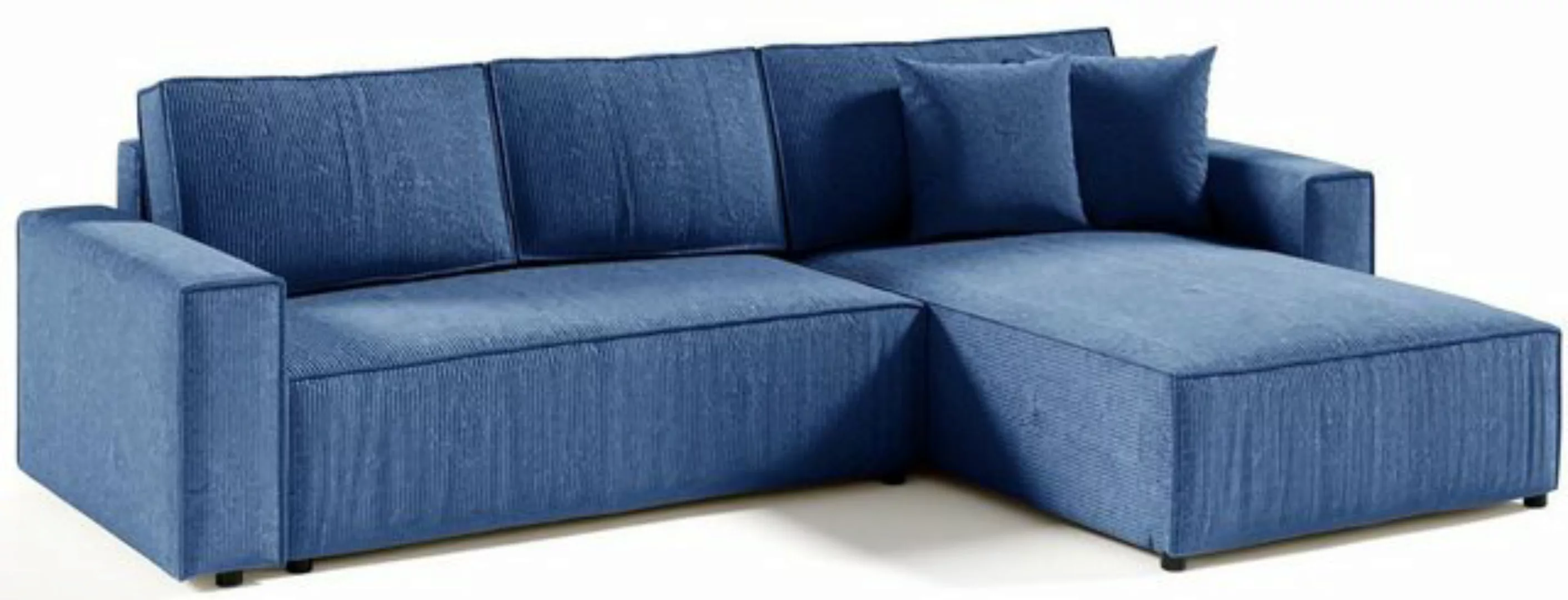 Compleo Ecksofa mit Schlaffunktion, Sofa Eckcouch L-Form BOSTON, Cordstoff, günstig online kaufen