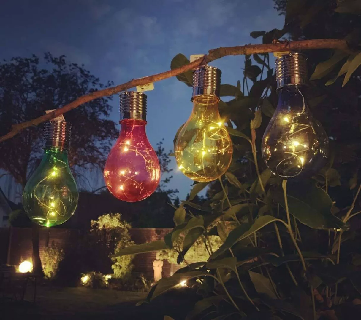 4 Stück Solar Glühbirne für Garten LED Bunt Partyleuchten für Pavillon Part günstig online kaufen