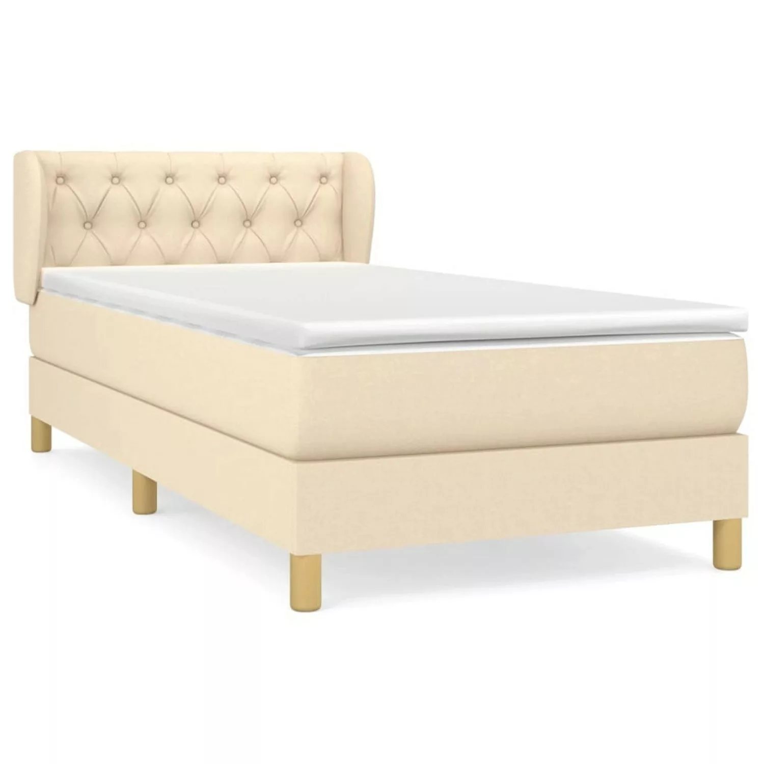 vidaXL Boxspringbett mit Matratze Creme 80x200 cm Stoff1372178 günstig online kaufen