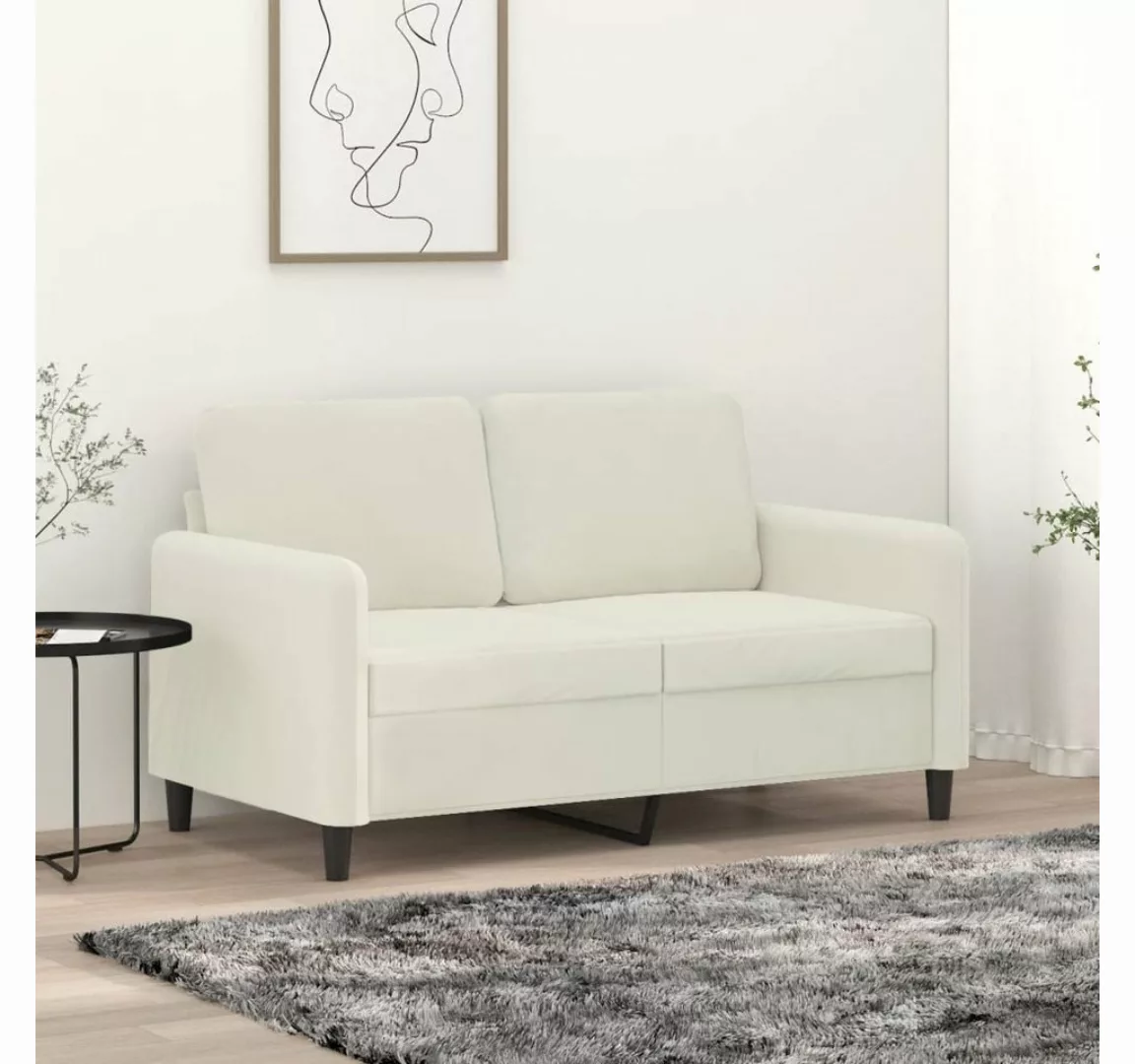 vidaXL Sofa, 2-Sitzer-Sofa Creme 120 cm Samt günstig online kaufen