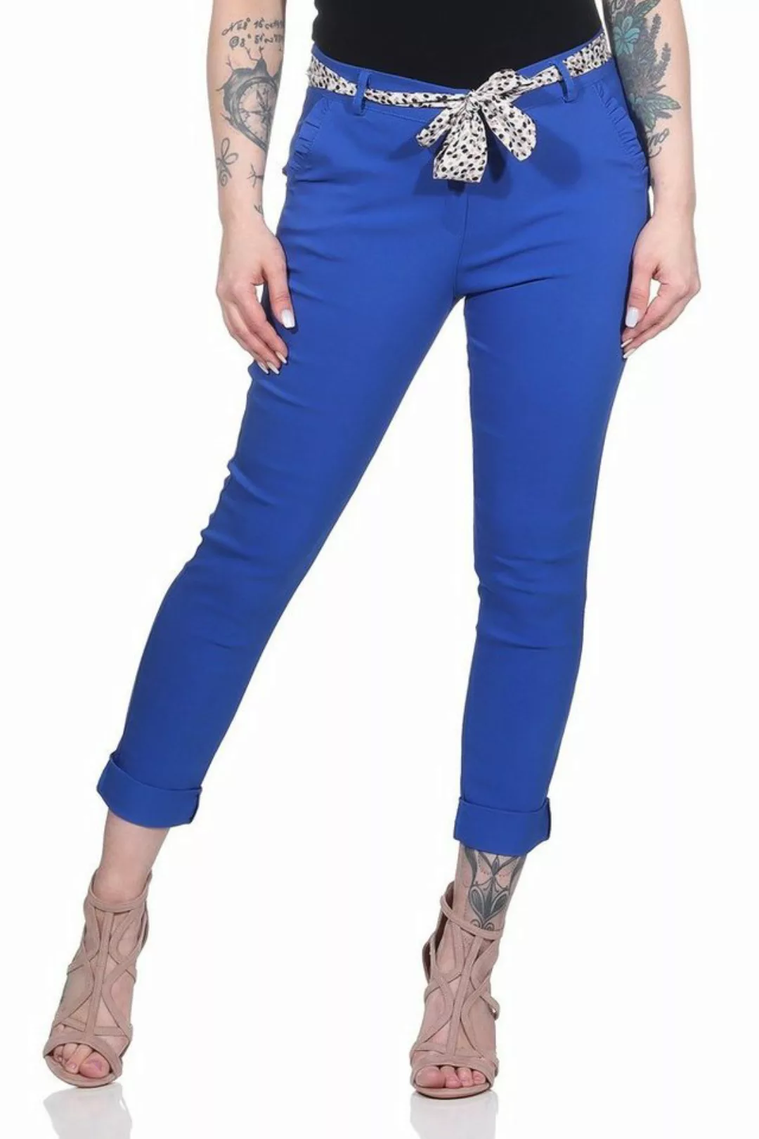 Mississhop Stretch-Hose Female Damen Stretch Klassische Chino Hose mit gemu günstig online kaufen