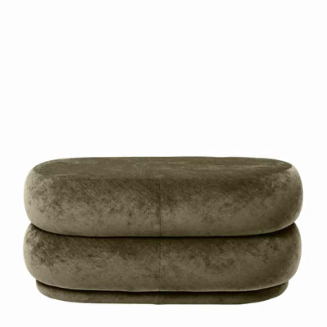Sitzkissen Oval Medium textil braun grün grau / 87 x 47,5 - Velours - Ferm günstig online kaufen
