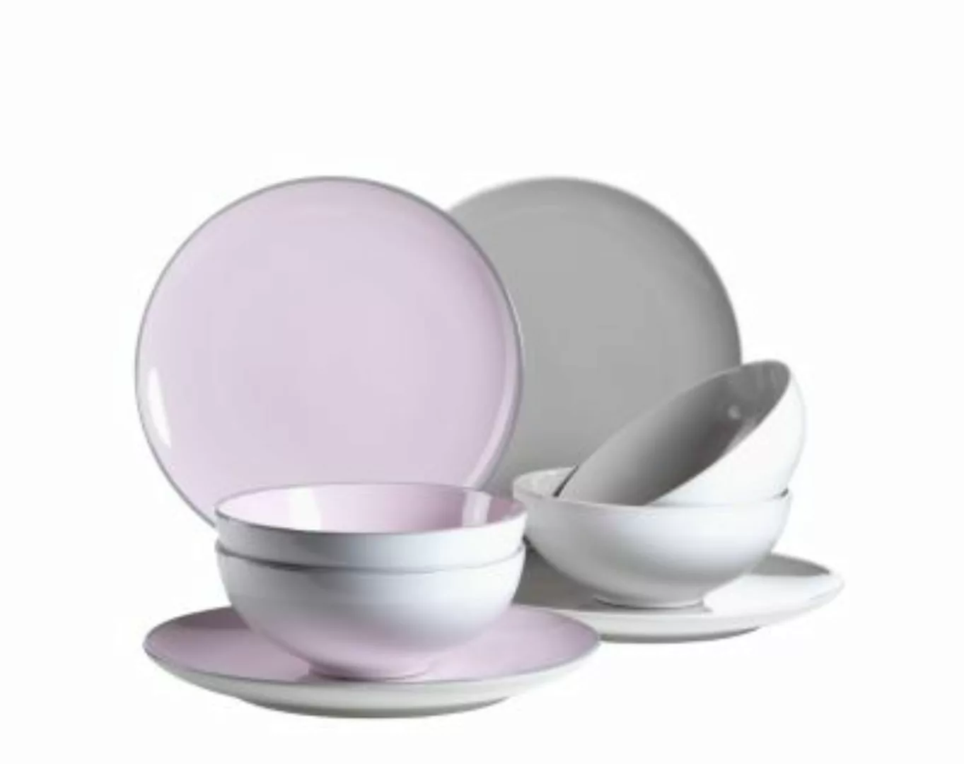 MÄSER Tellerset, Keramik MAILA rosa/grau günstig online kaufen