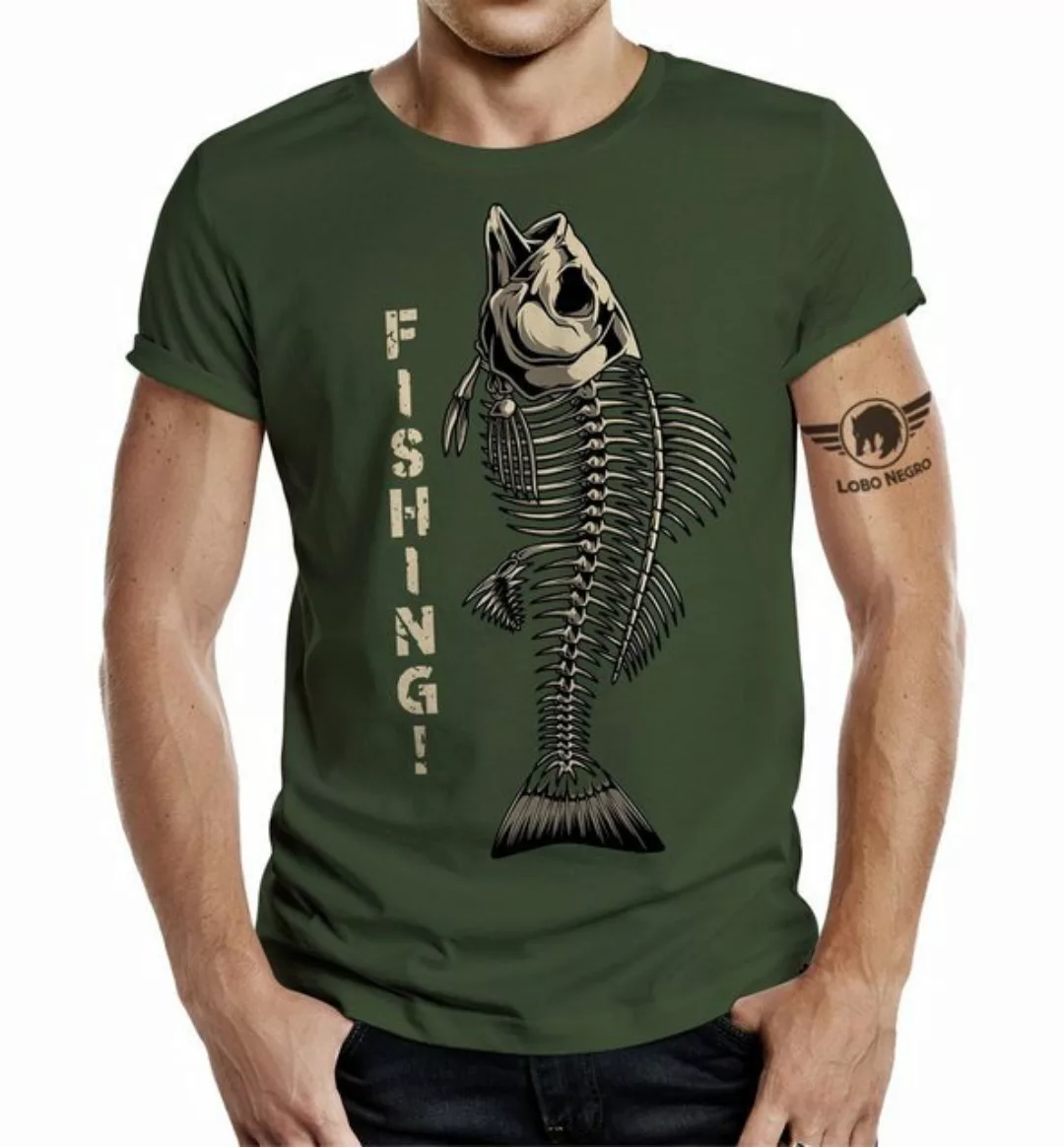 LOBO NEGRO® T-Shirt als Geschenk für Angler und Fischer - Fishing! günstig online kaufen