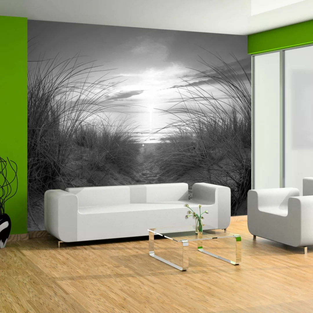 Selbstklebende Fototapete - Strand (schwarz-weiß) günstig online kaufen