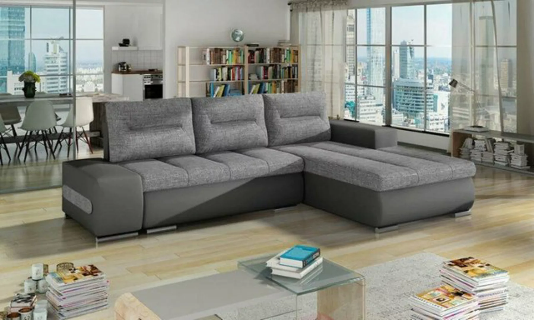 JVmoebel Ecksofa, Ecksofa Sofa Textil Schlaf Bettfunktion Couch Sofas günstig online kaufen