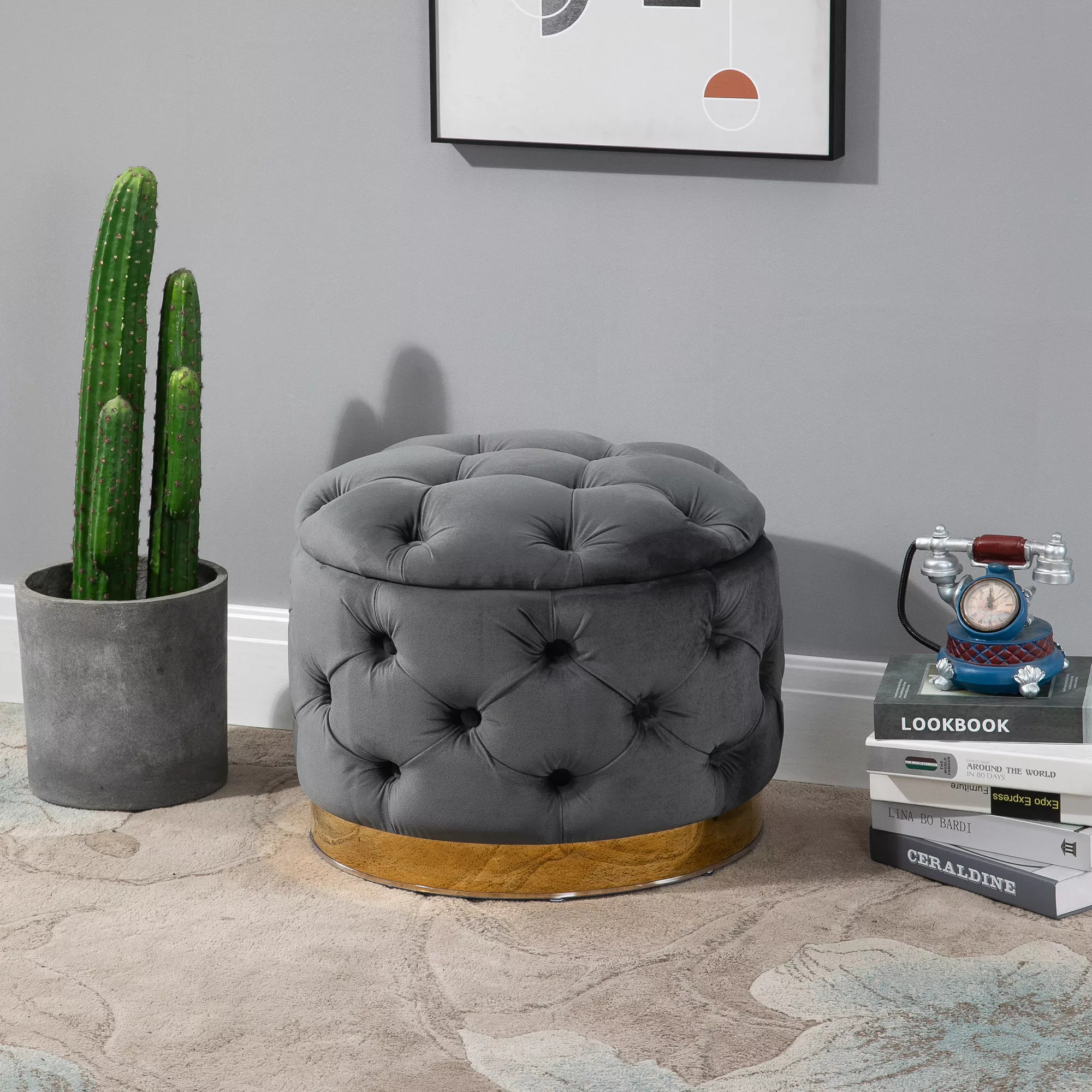 HOMCOM Vintage Hocker, Sitzhocker Truhenbank Fußbank Fußhocker mit Stauraum günstig online kaufen