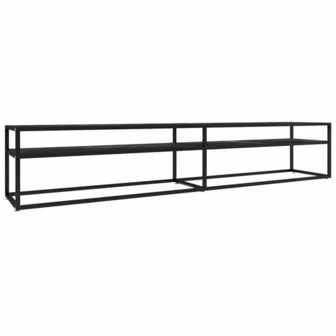 furnicato TV-Schrank Schwarz Marmor-Optik 220x40x40,5 cm Hartglas günstig online kaufen