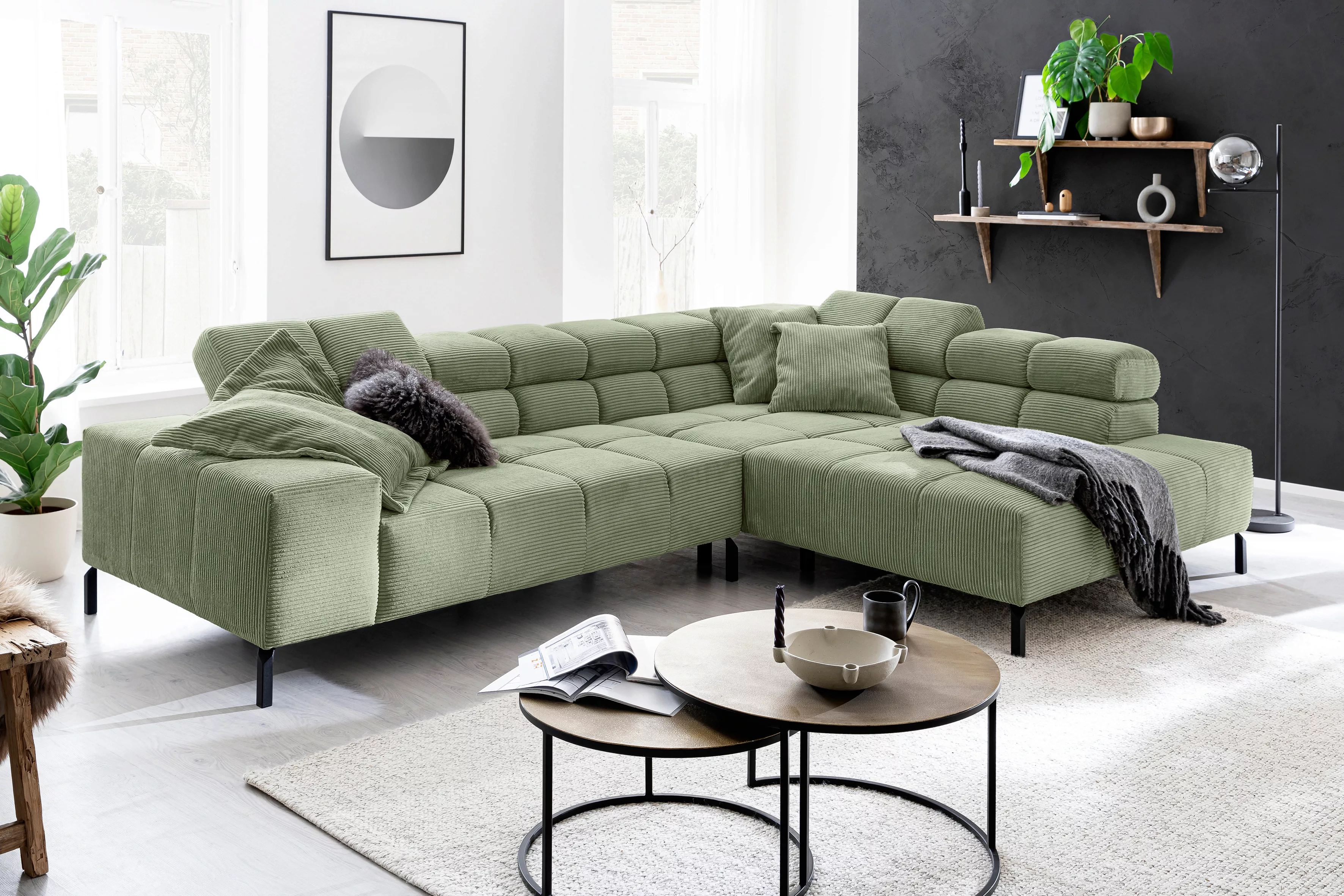 INOSIGN Ecksofa "Ancona New, wahlweise motorische Sitztiefenverstellung, au günstig online kaufen