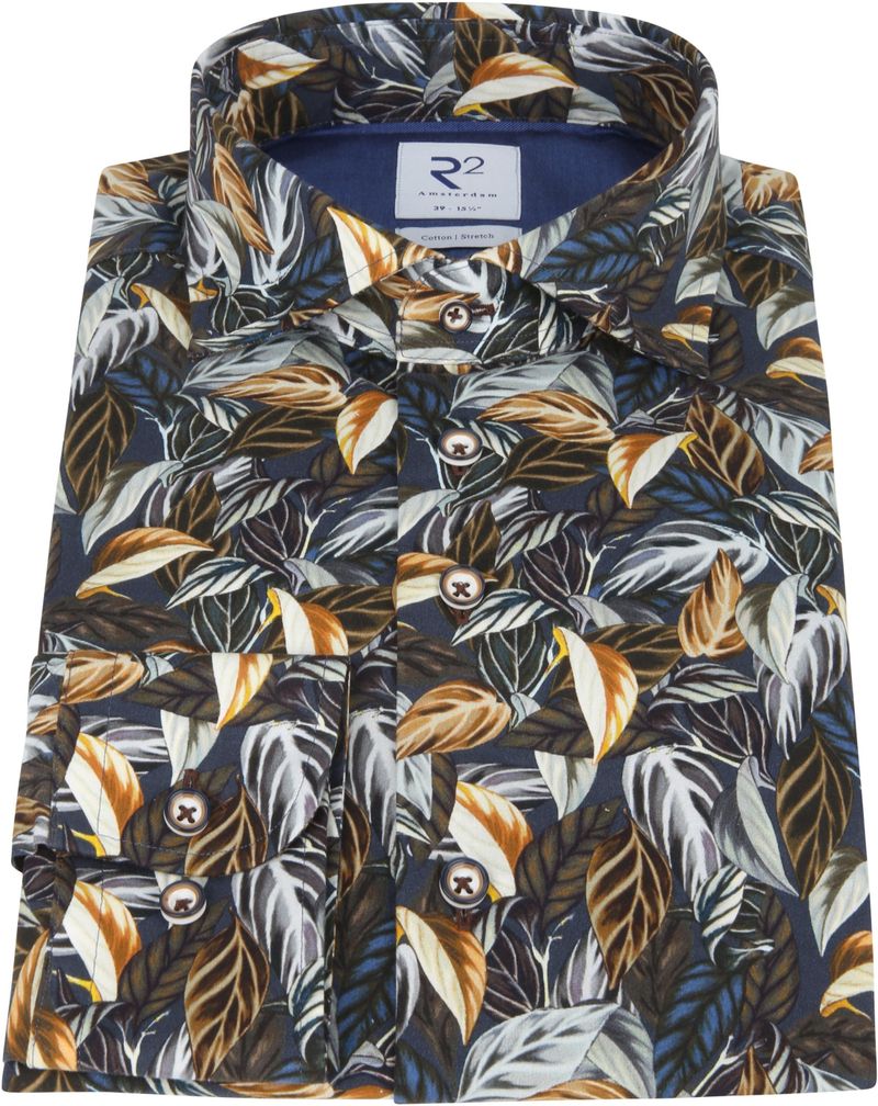 R2 Hemd Twist Blumen Navy - Größe 39 günstig online kaufen