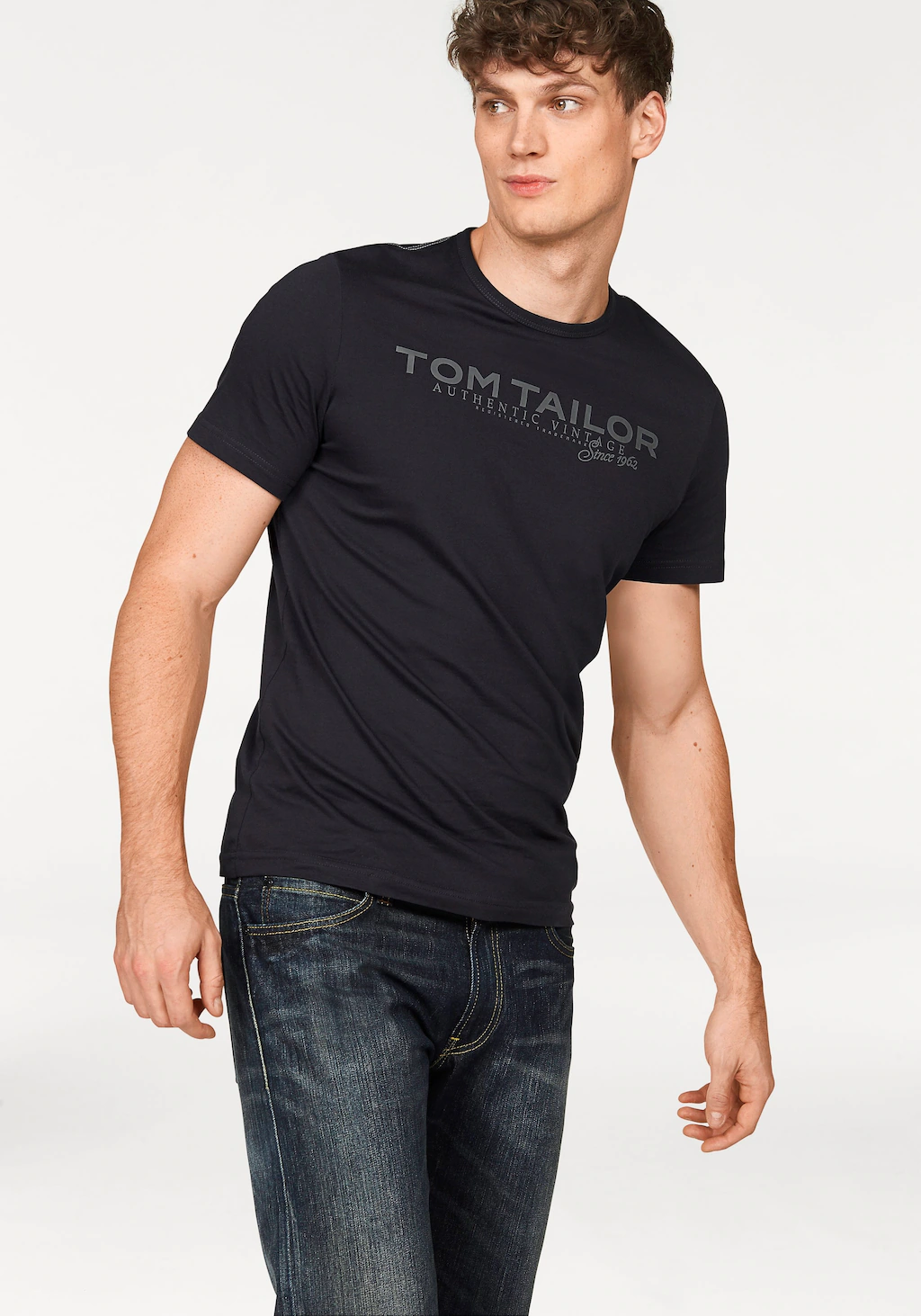 TOM TAILOR Rundhalsshirt mit Logoprint günstig online kaufen