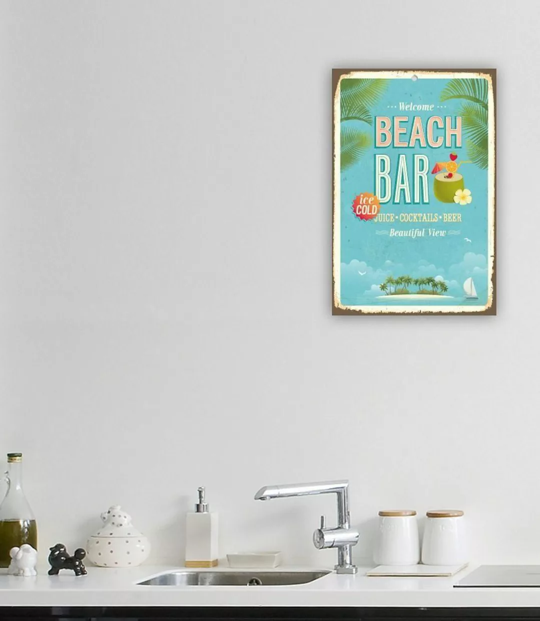 Home affaire Metallbild Beach Bar, Bar günstig online kaufen