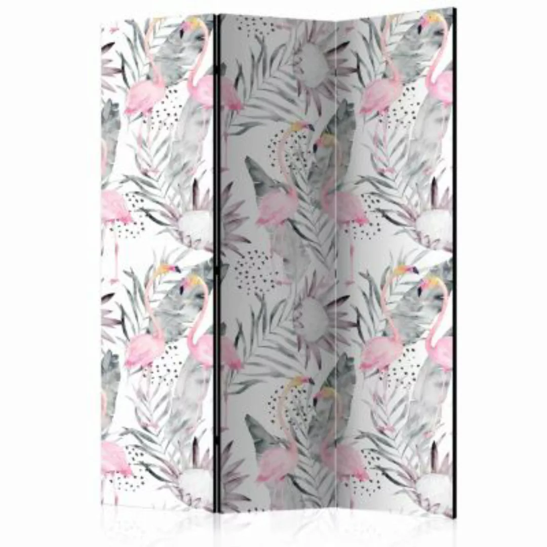 artgeist Paravent Flamingos and Twigs [Room Dividers] mehrfarbig Gr. 135 x günstig online kaufen