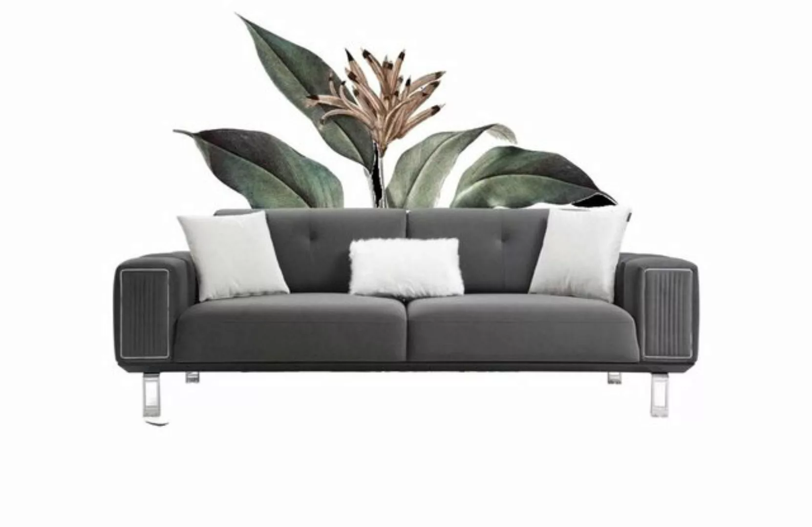 JVmoebel Sofa Grauer Moderner Dreisitzer Luxus Möbel Edelstahl Neu, Made in günstig online kaufen