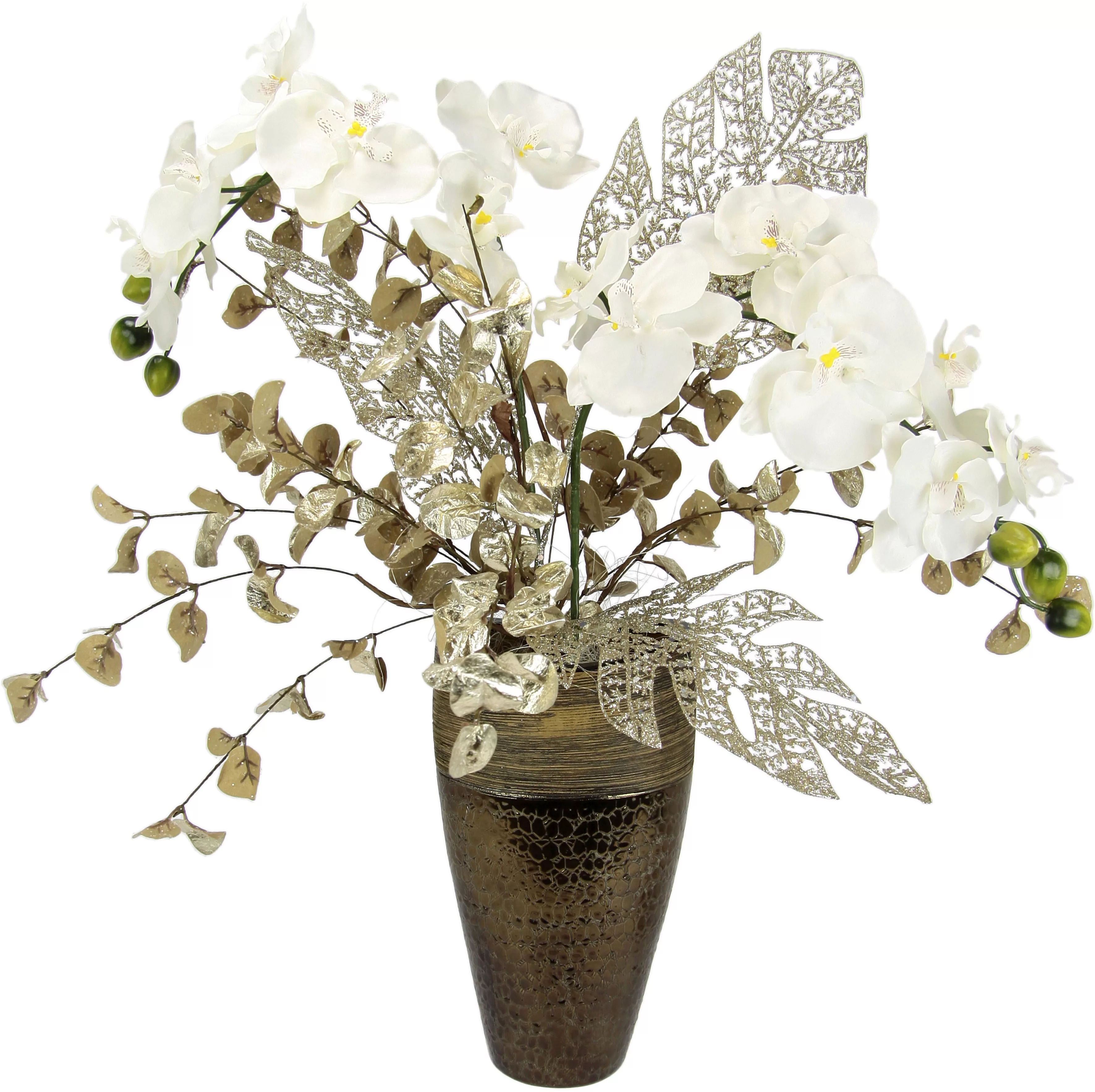 I.GE.A. Winterliche Kunstpflanze "Gesteck mit Orchidee in Keramikvase, fest günstig online kaufen