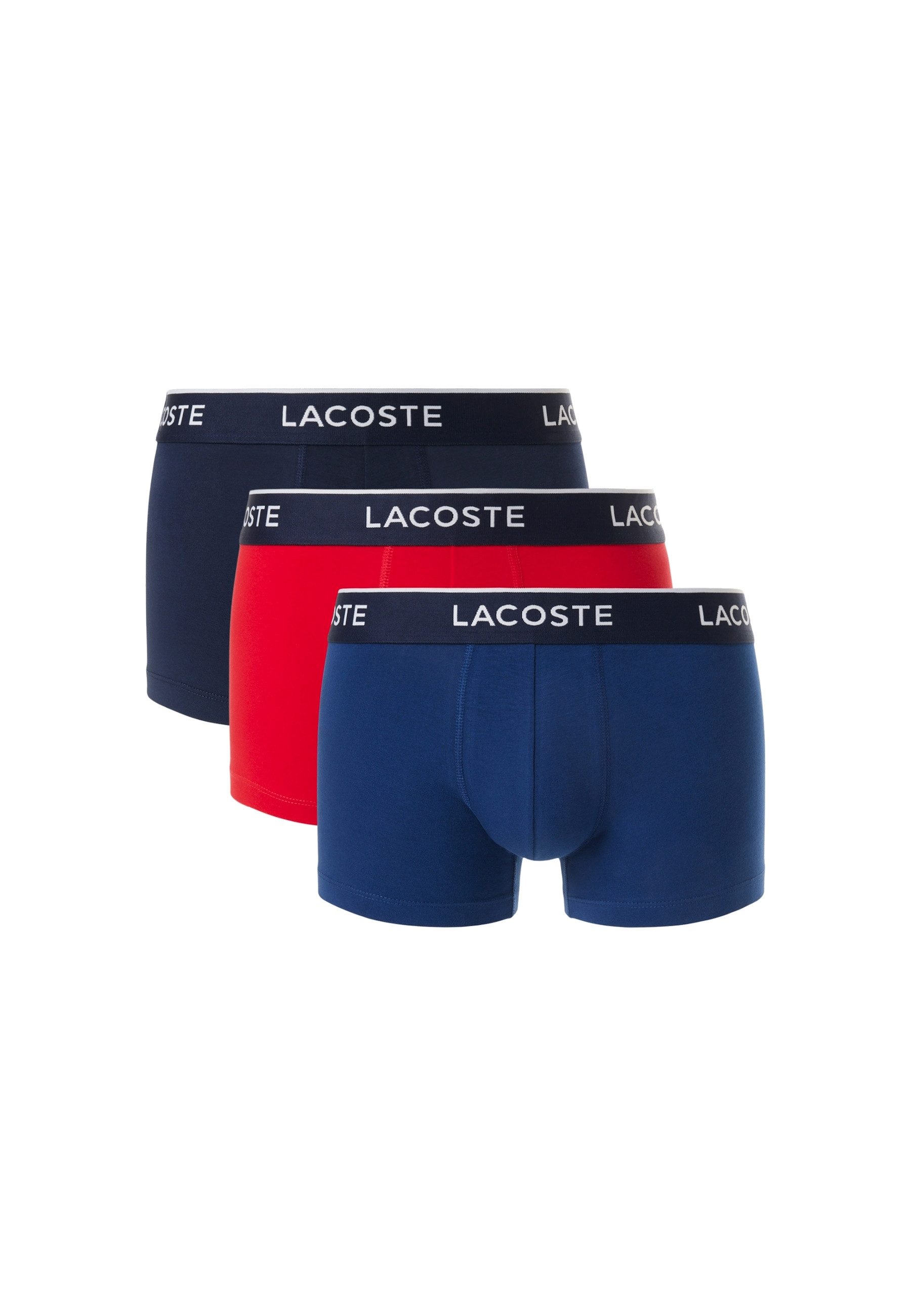 Lacoste 3-er Set Trunks Blau, Rot & Dunkelblau günstig online kaufen