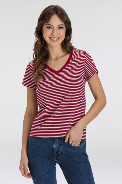 Levi's® V-Shirt PERFECT VNECK mit Mini-Batwing-Logostickerei günstig online kaufen