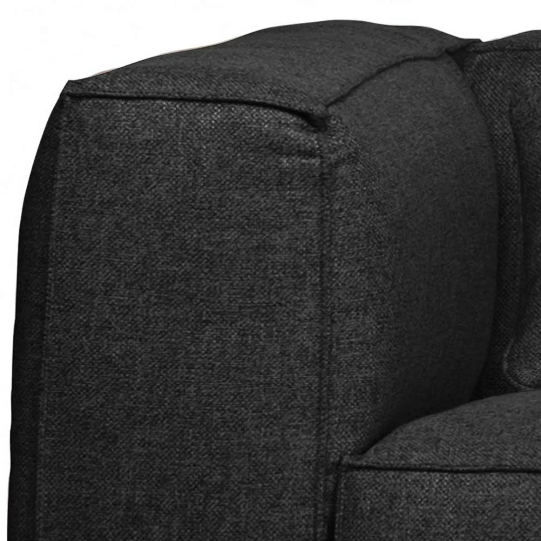 Wohnzimmer Sessel aus Webstoff in Dunkelgrau Armlehnen günstig online kaufen
