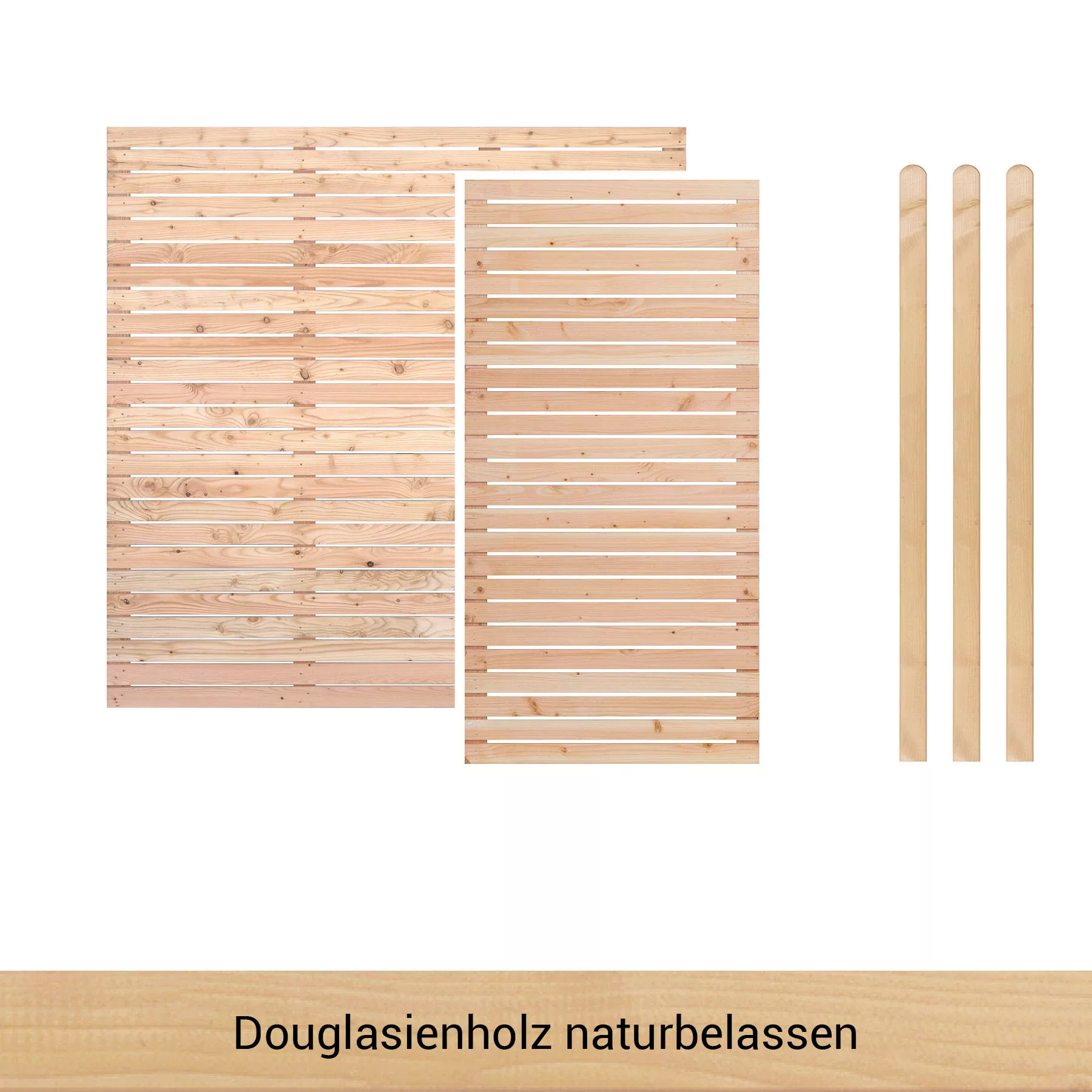 BM Massivholz Zaun "Kurt Set 1.1", 1 Element 180 x 180cm, 1 Element 90x180c günstig online kaufen