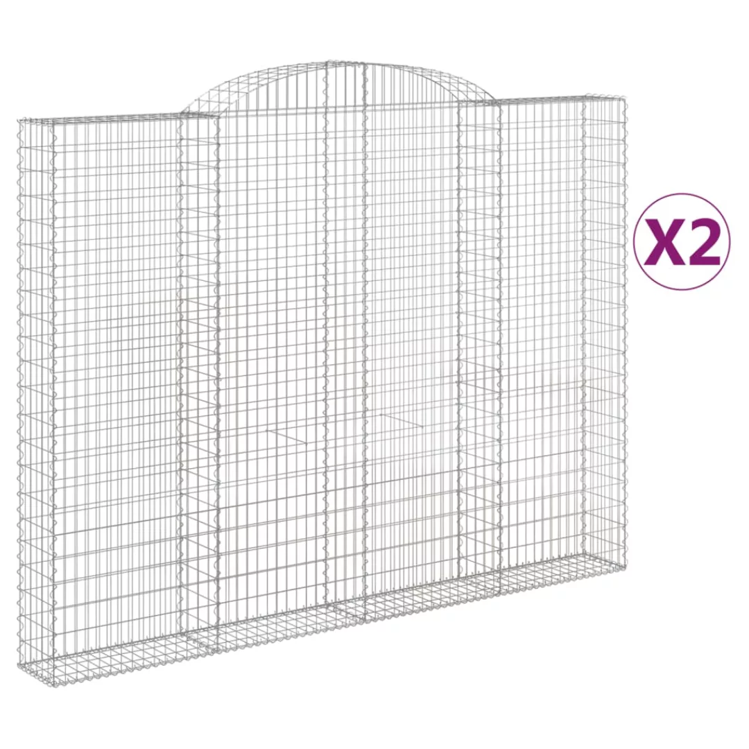 Vidaxl Gabionen Mit Hochbogen 2 Stk. 300x30x220/240cm Verzinktes Eisen günstig online kaufen