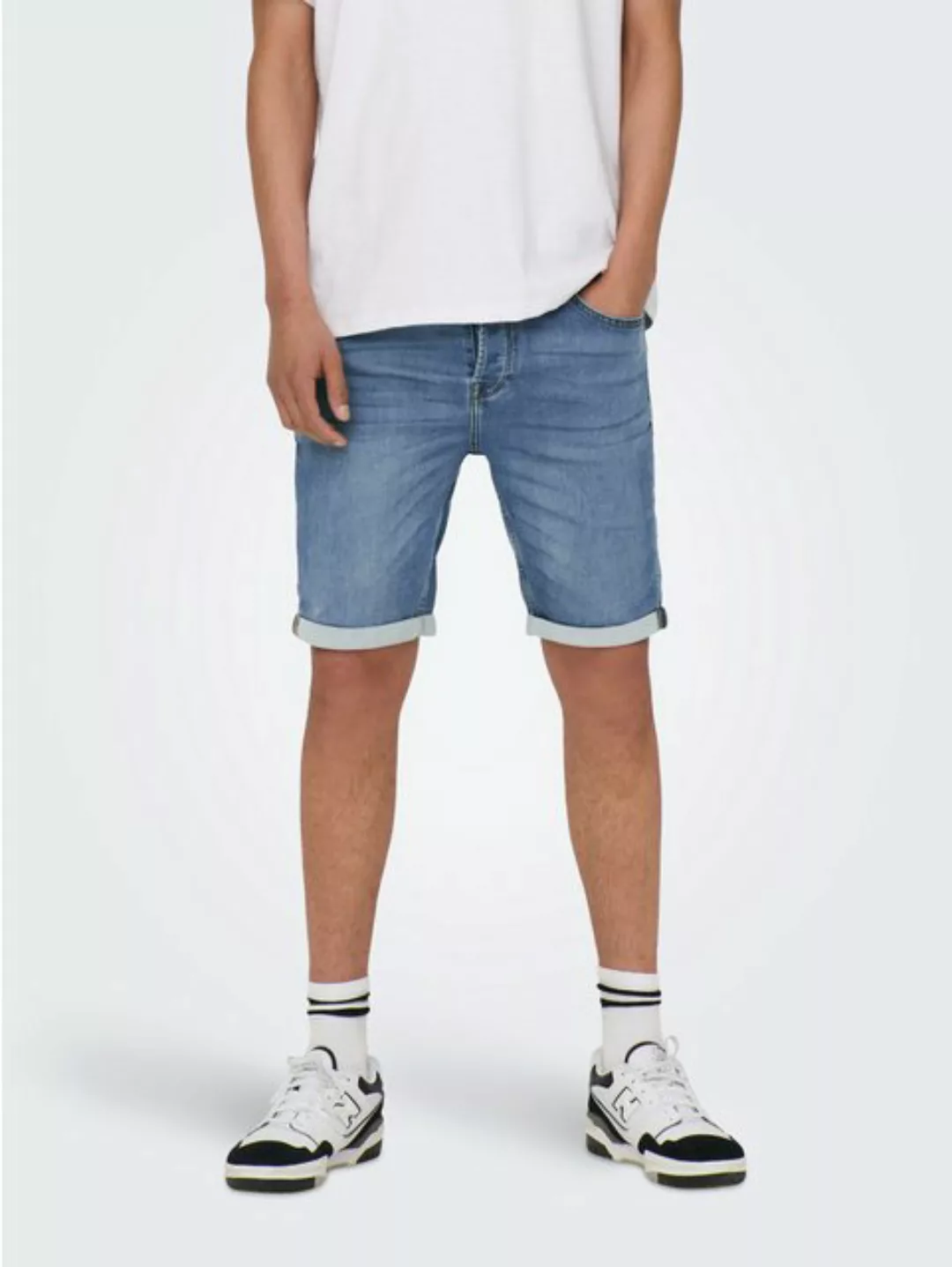 Only & Sons Herren Jeans Short ONSPLY JOG BLUE SHORTS PK 8584- Regular Fit günstig online kaufen