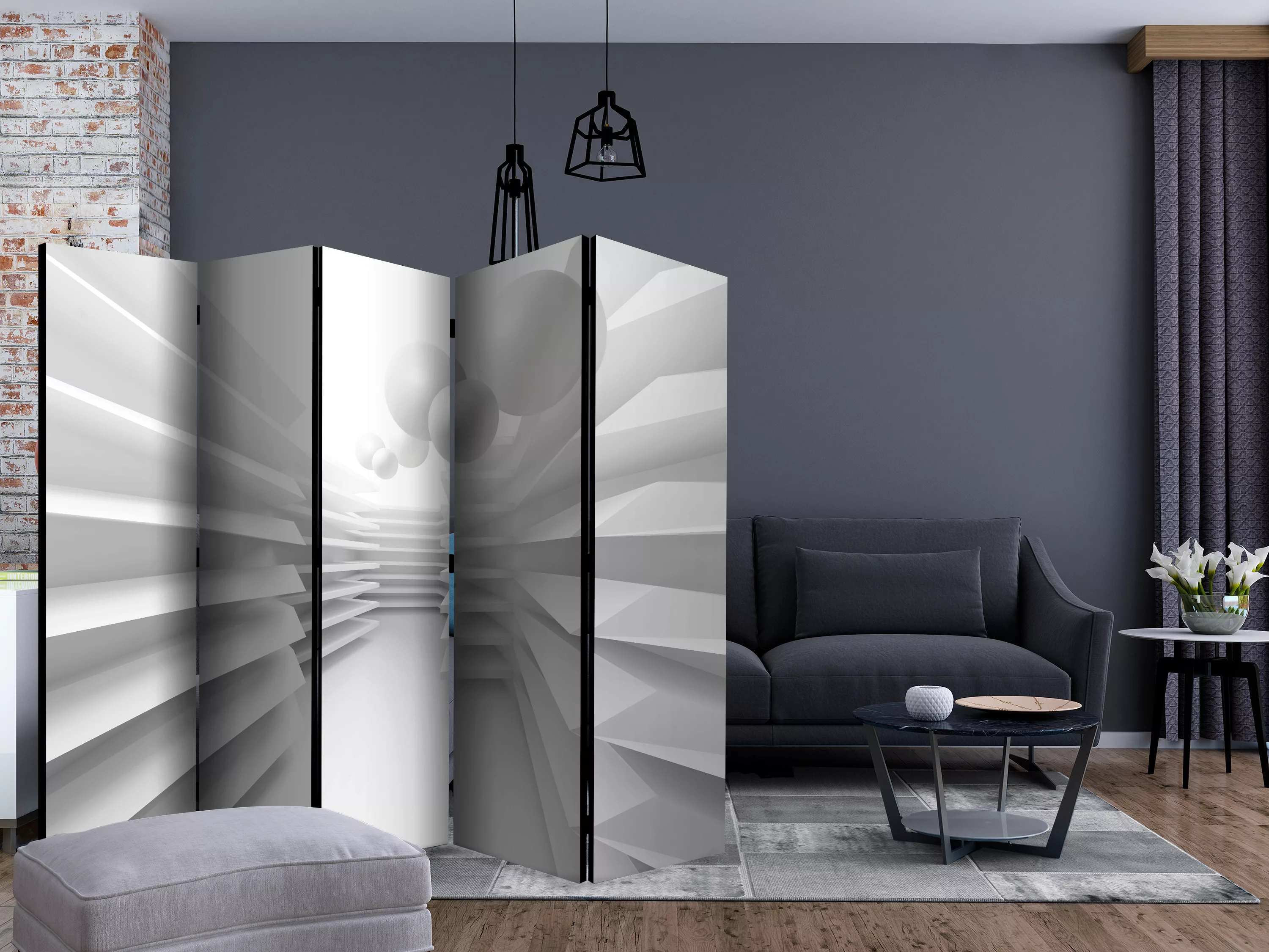 5-teiliges Paravent - White Maze Ii [room Dividers] günstig online kaufen