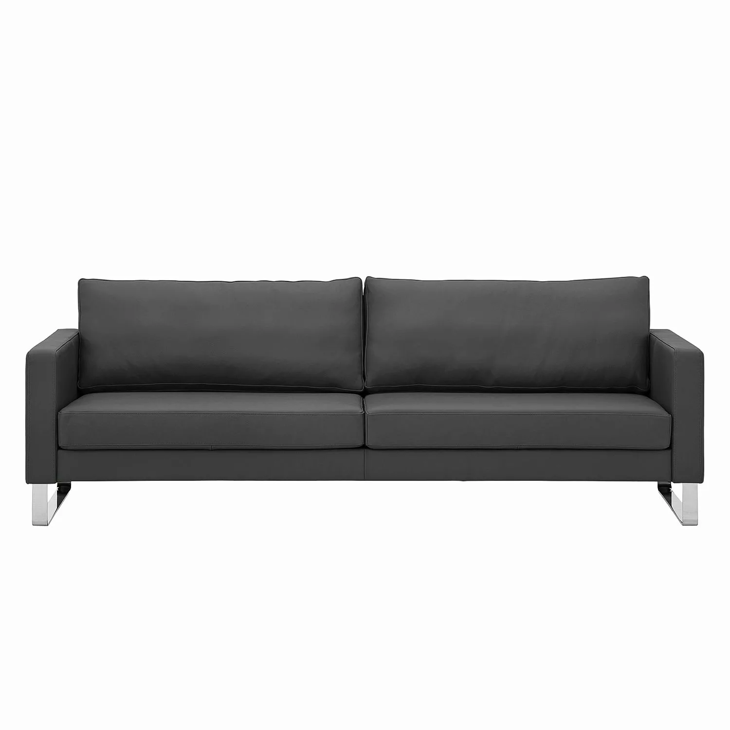home24 Fredriks Sofa Portobello 3-Sitzer Anthrazit Echtleder 216x75x85 cm ( günstig online kaufen