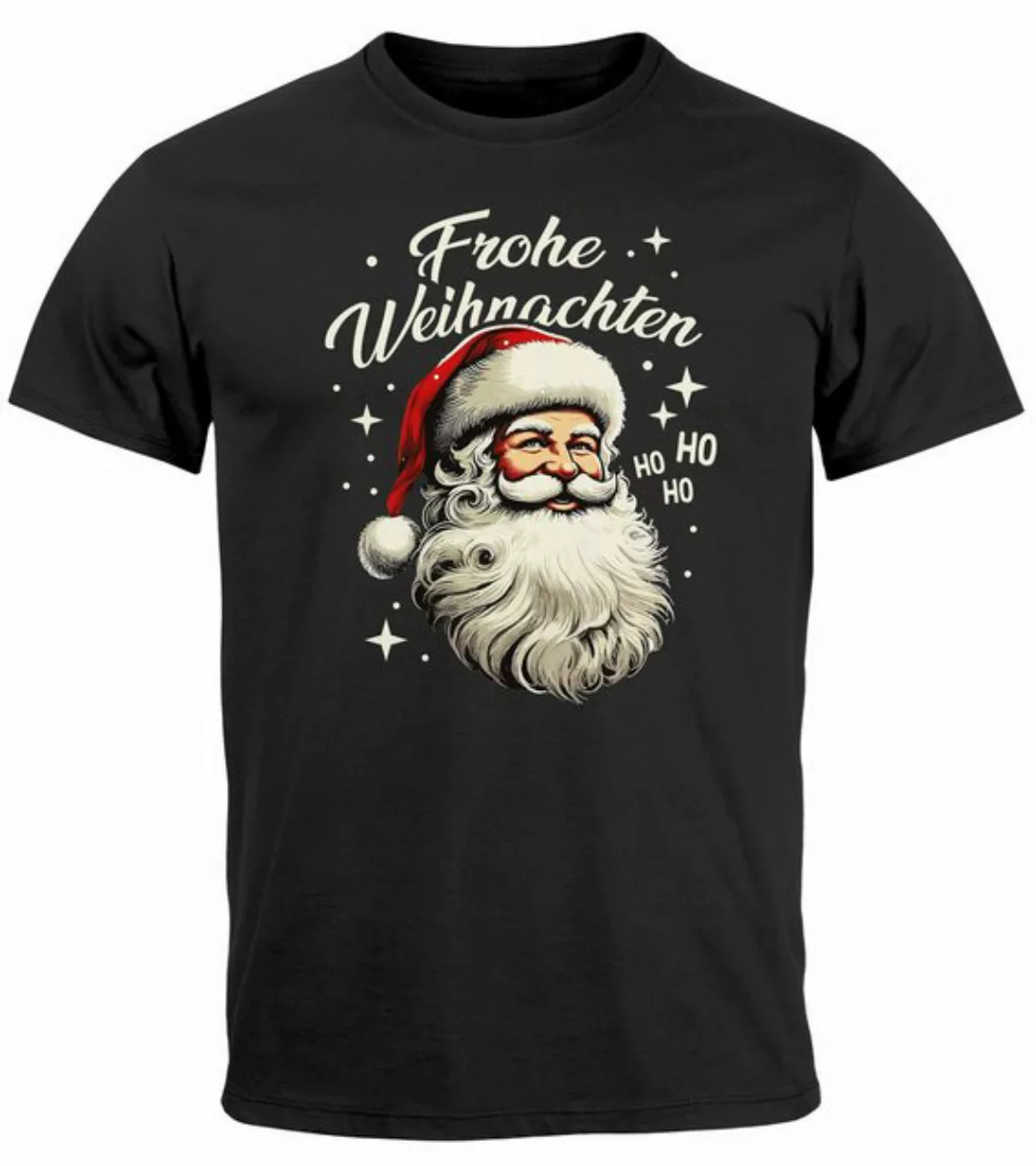 MoonWorks Print-Shirt Herren T-Shirt Weihnachten Santa Claus Frohes Fest XM günstig online kaufen