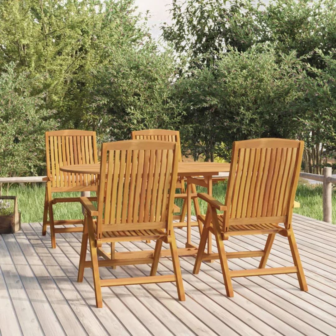 Vidaxl Gartenstühle 4 Stk. Verstellbar Massivholz Teak günstig online kaufen