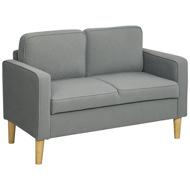 HOMCOM 2-Sitzer Sofa klein Couch mit Armlehne, Stauraum, Loungesofa 1 Teile günstig online kaufen