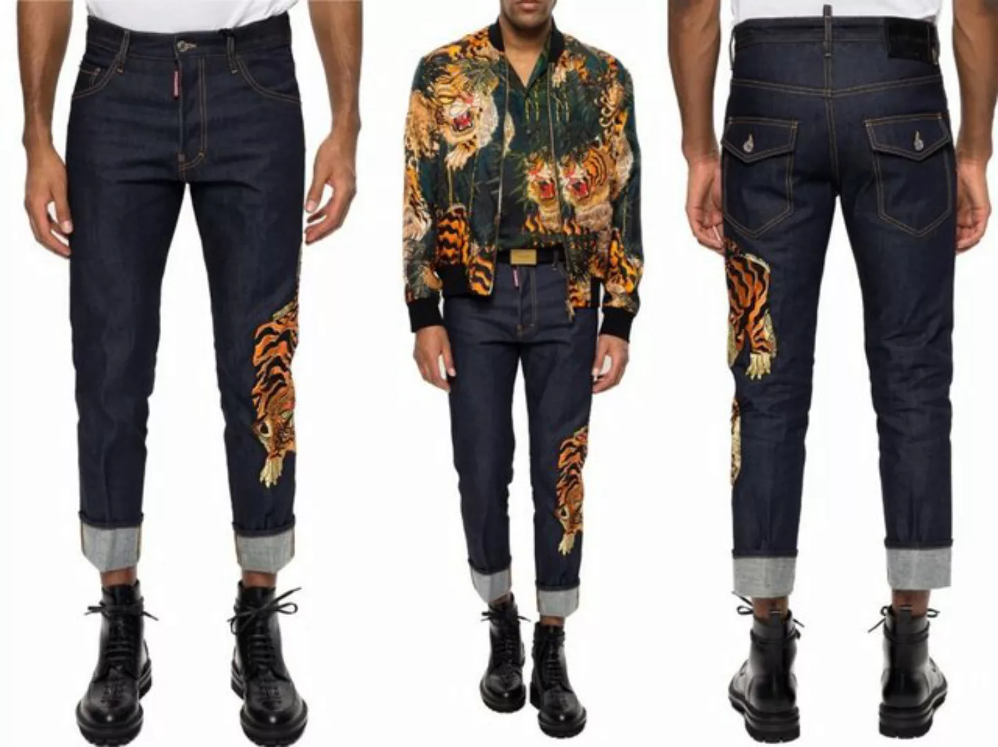 Dsquared2 5-Pocket-Jeans DSQUARED2 JEANS TIGER-EMBROIDERY RUN DAN SOLD OUT günstig online kaufen