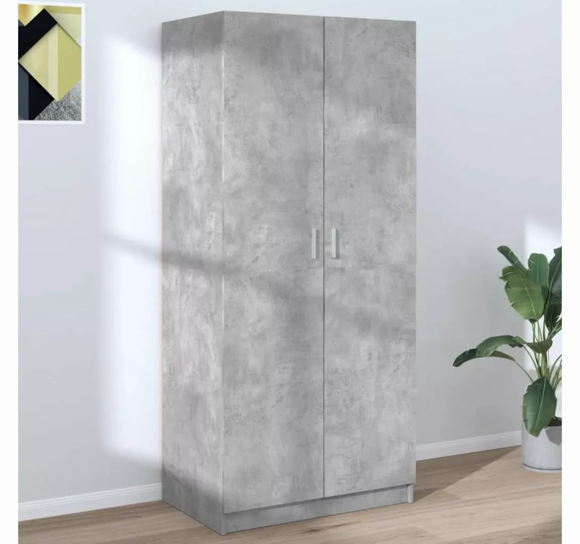 vidaXL Kleiderschrank Kleiderschrank Betongrau 8052180 cm Spanplatte günstig online kaufen