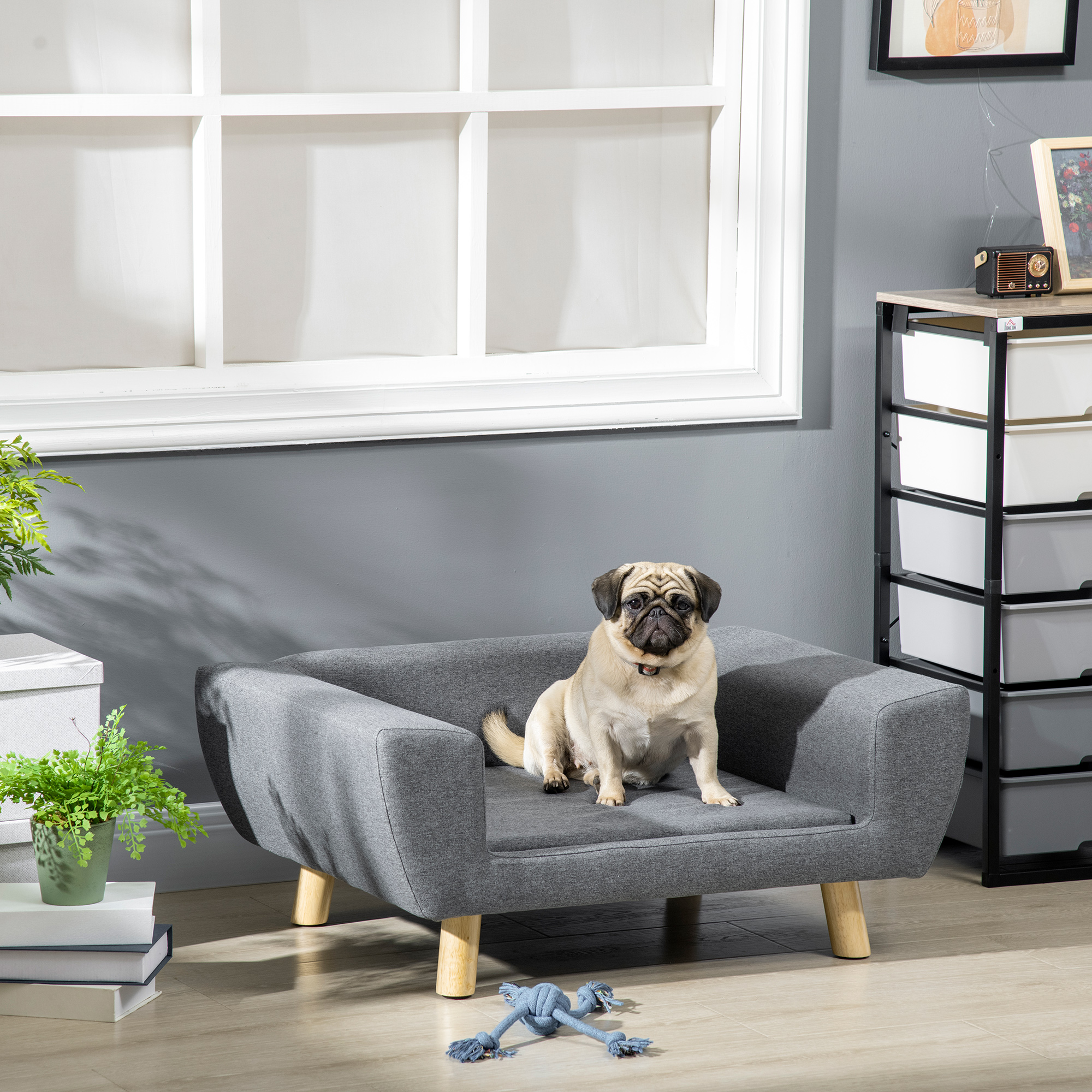 PawHut Hundesofa Katzensofa skandinavisches Design flauschiges Kissen Massi günstig online kaufen