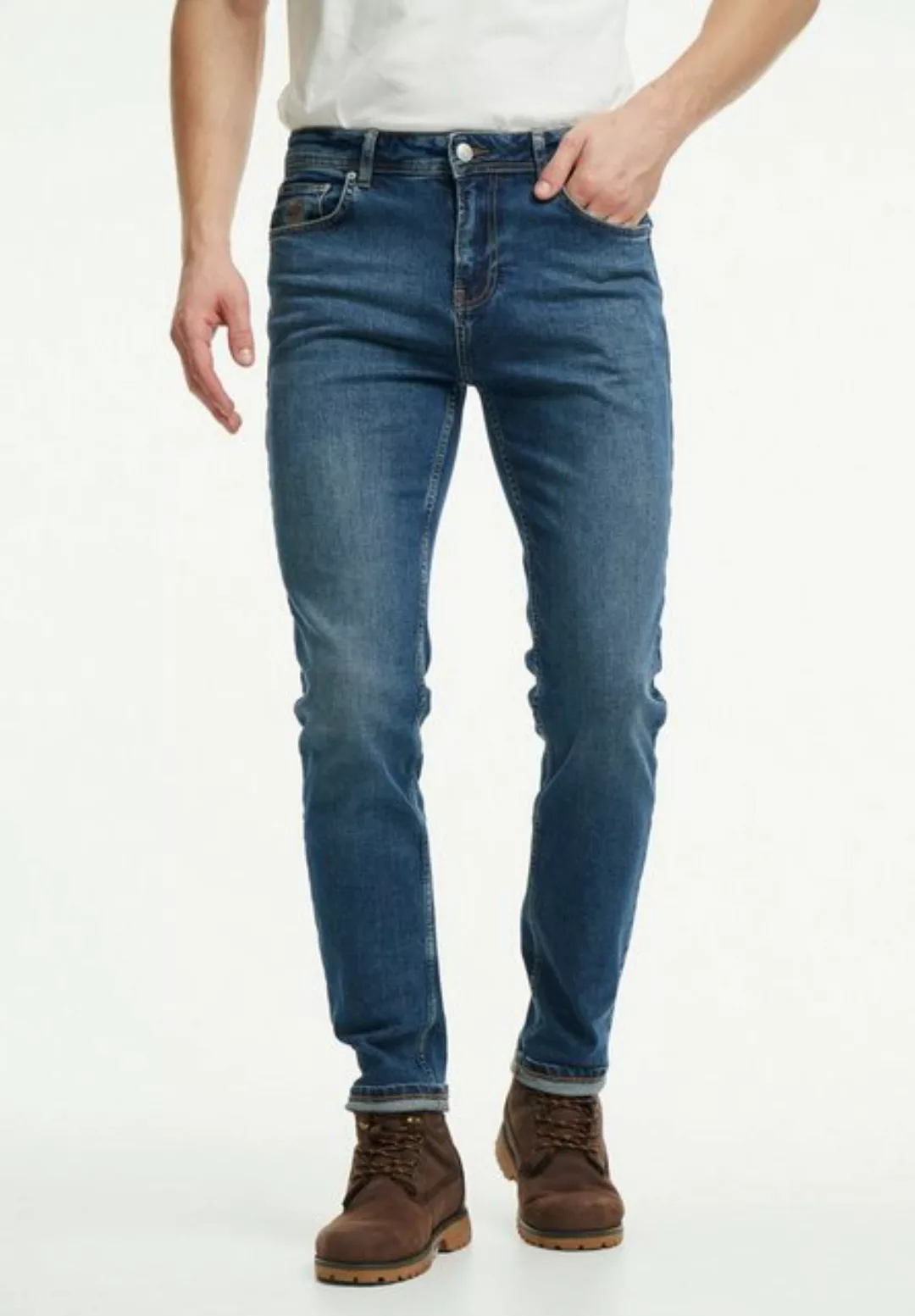 wem Tapered-fit-Jeans Oscar Tapered Fit – Mittlere Bundhöhe: Oben breiter, günstig online kaufen