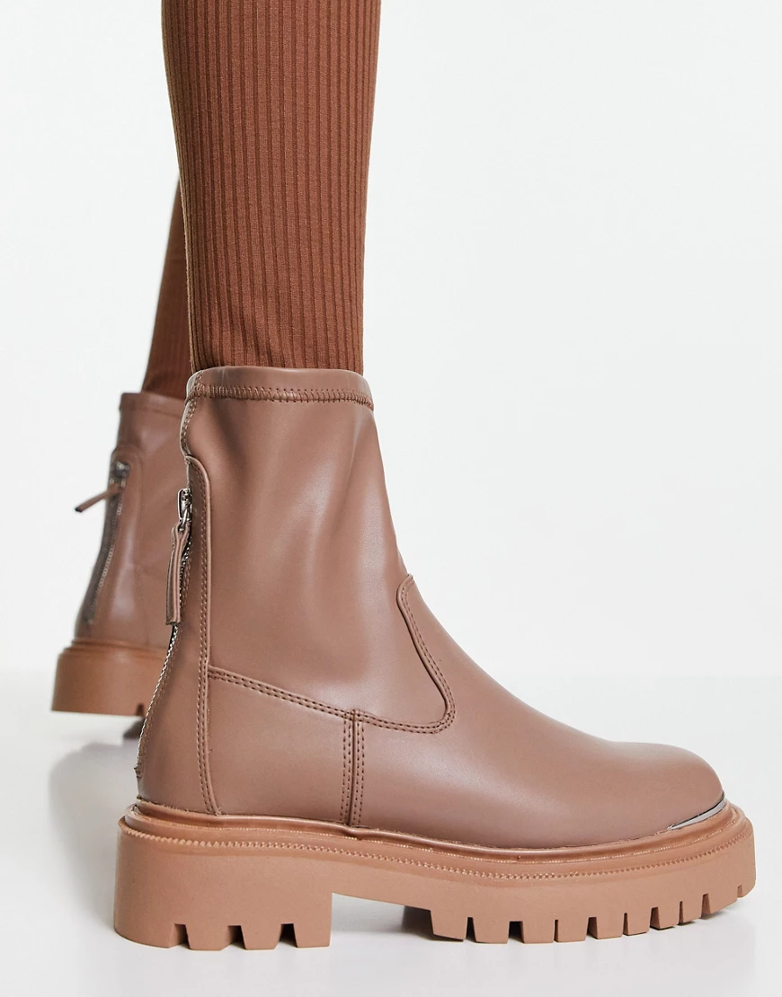 ALDO – Alima – Robuste Sockenstiefel in Beige mit Stretchanteil-Neutral günstig online kaufen